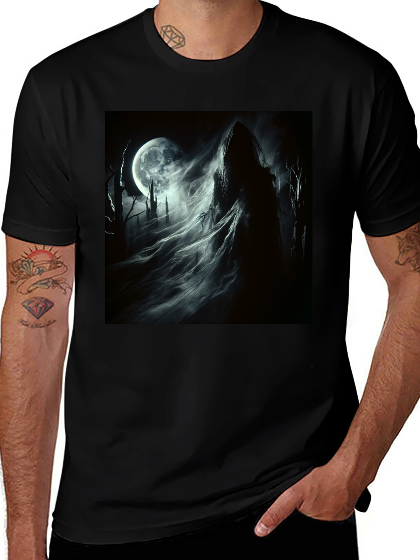 Variant 30 of Grim Reaper Moon T-Shirt - Gothic Style