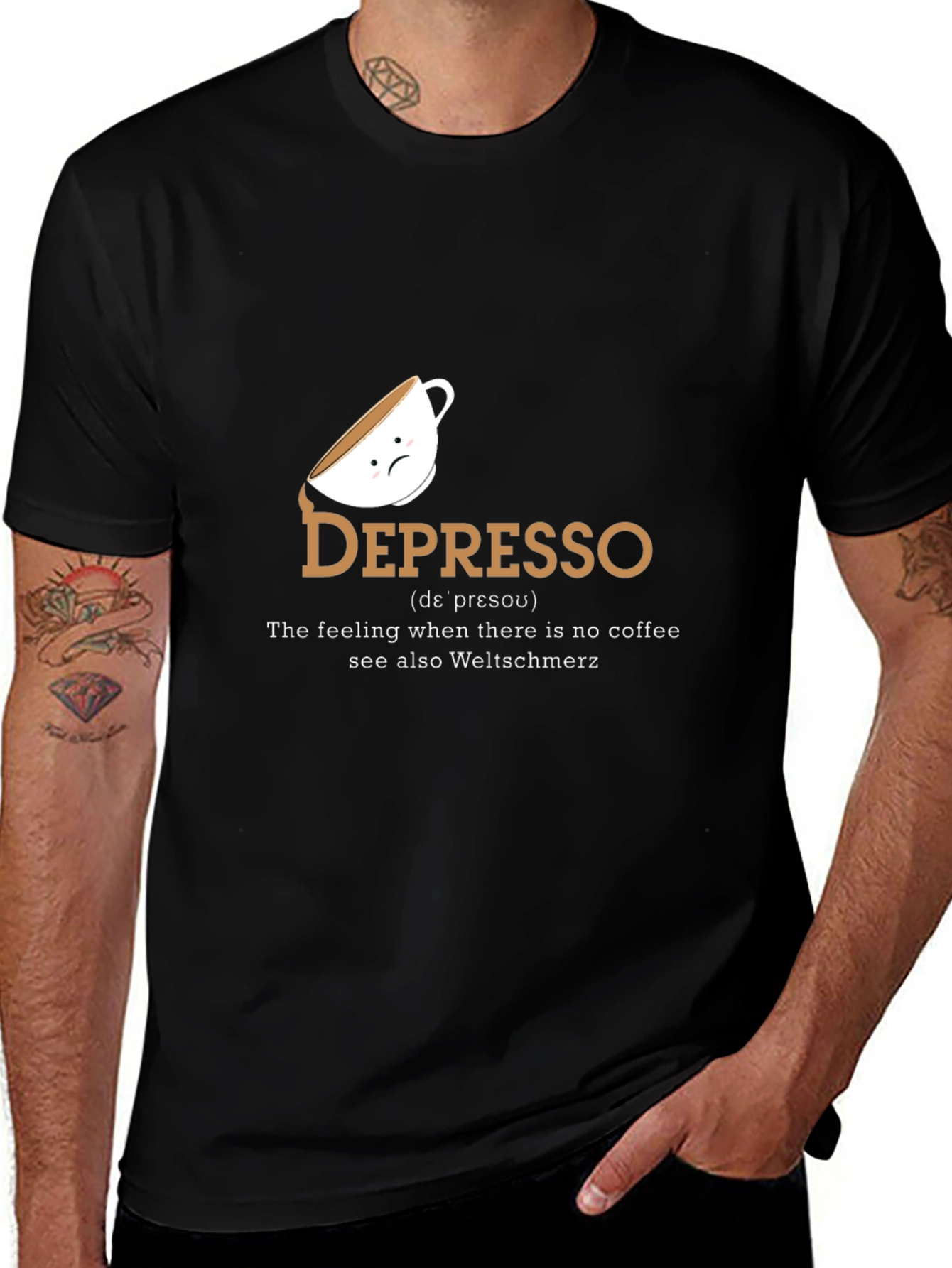 Depresso Graphic T-Shirt - Coffee Lover Tee