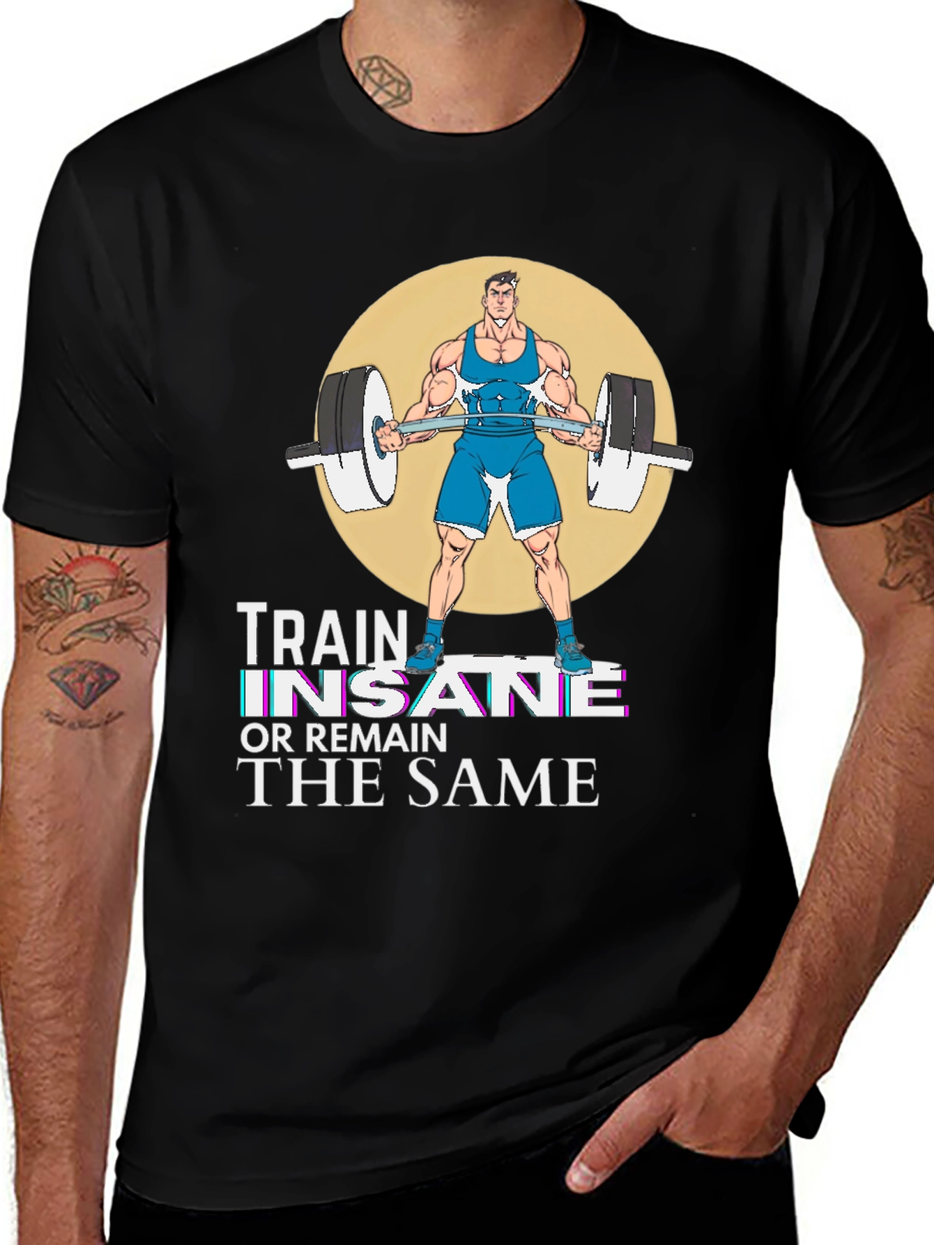 Variant 3 of Train Insane Graphic T-Shirt - Workout Motivation Tee