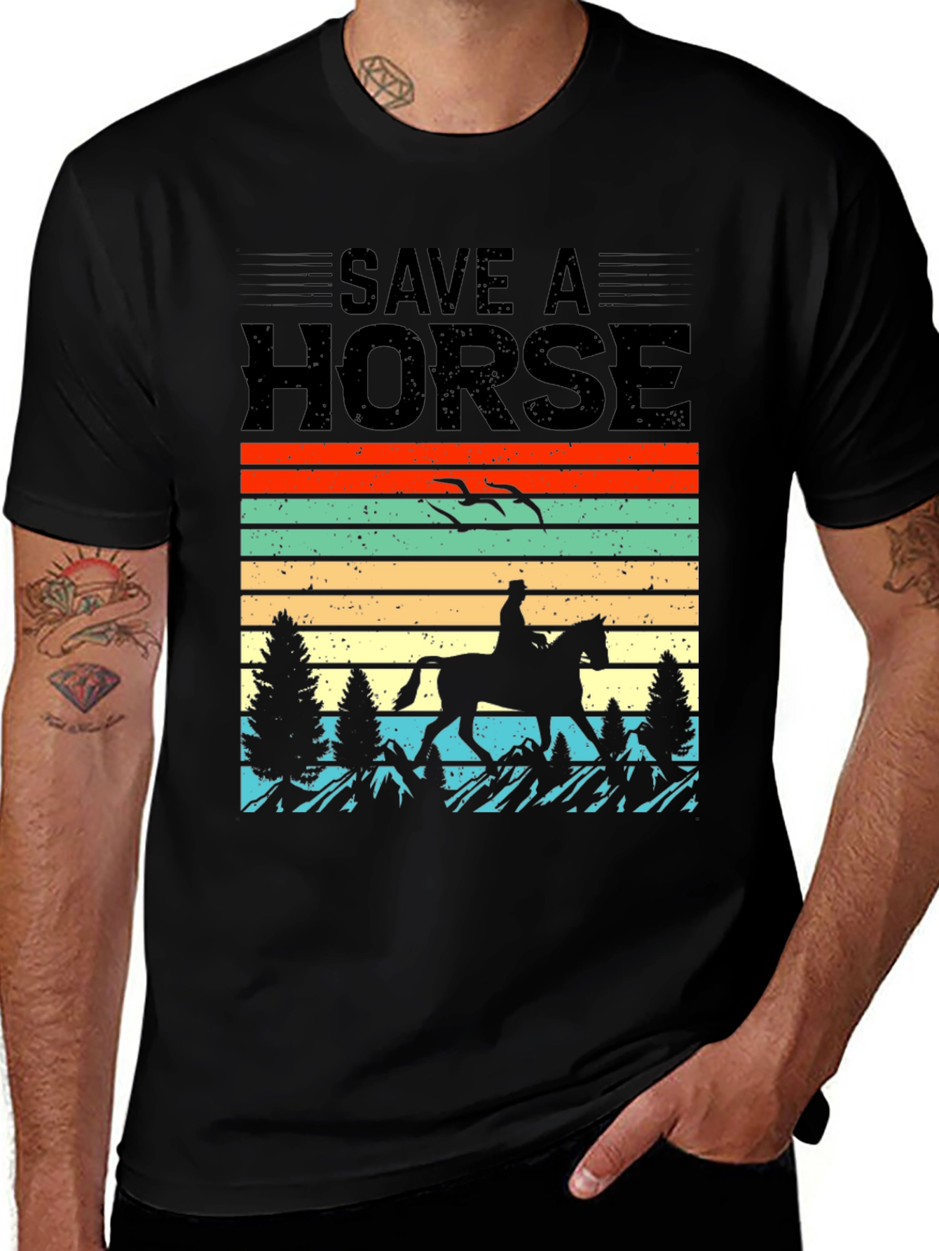 Variant 22 of Save a Horse T-Shirt Retro Equestrian Tee