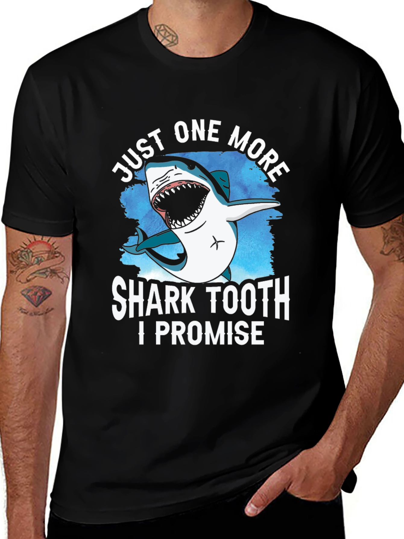Shark Tooth Graphic Tee - Just One More, I Promise!