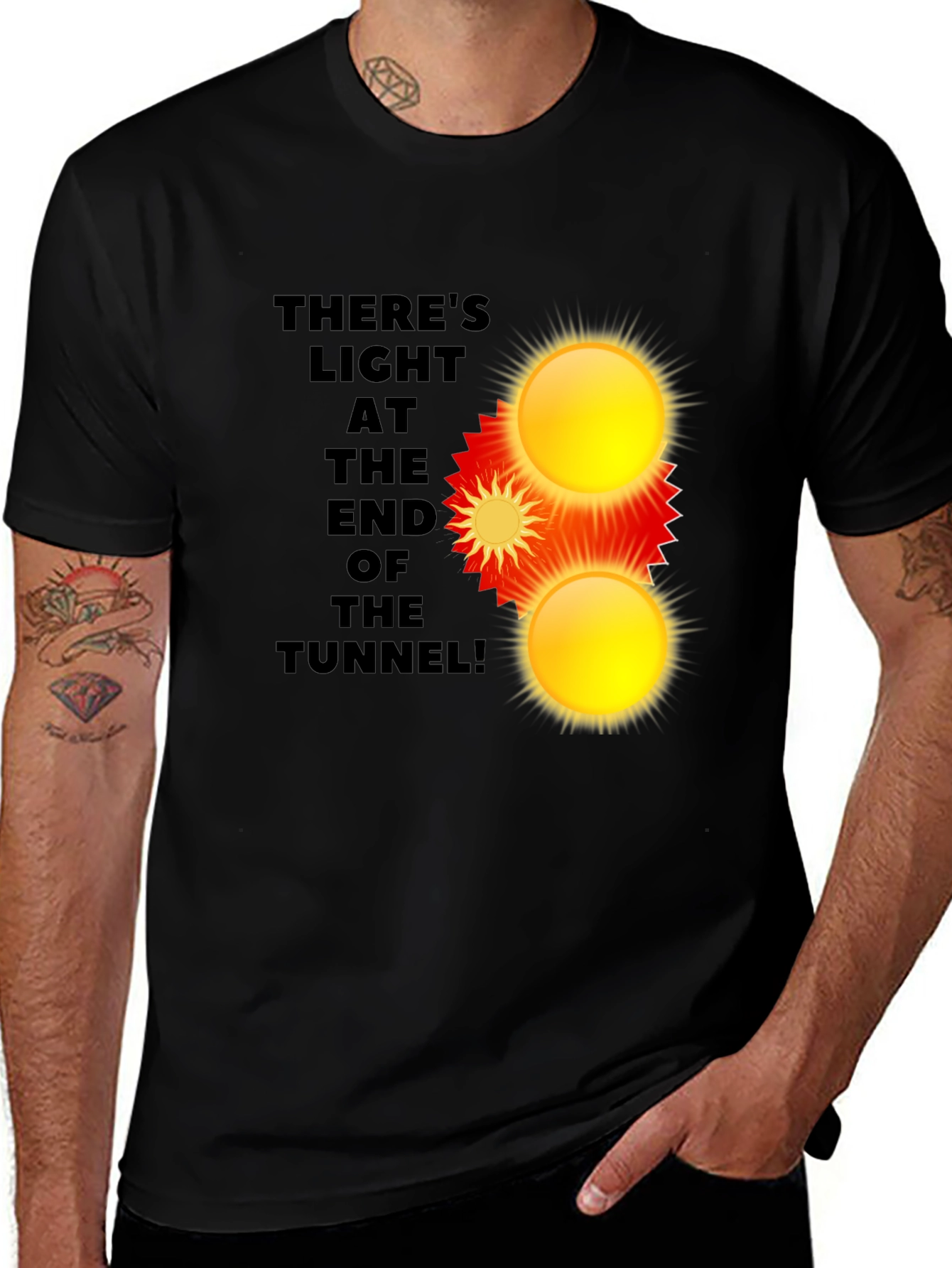 Variant 9 of Optimistic T-Shirt: Light at the End of the Tunnel Design