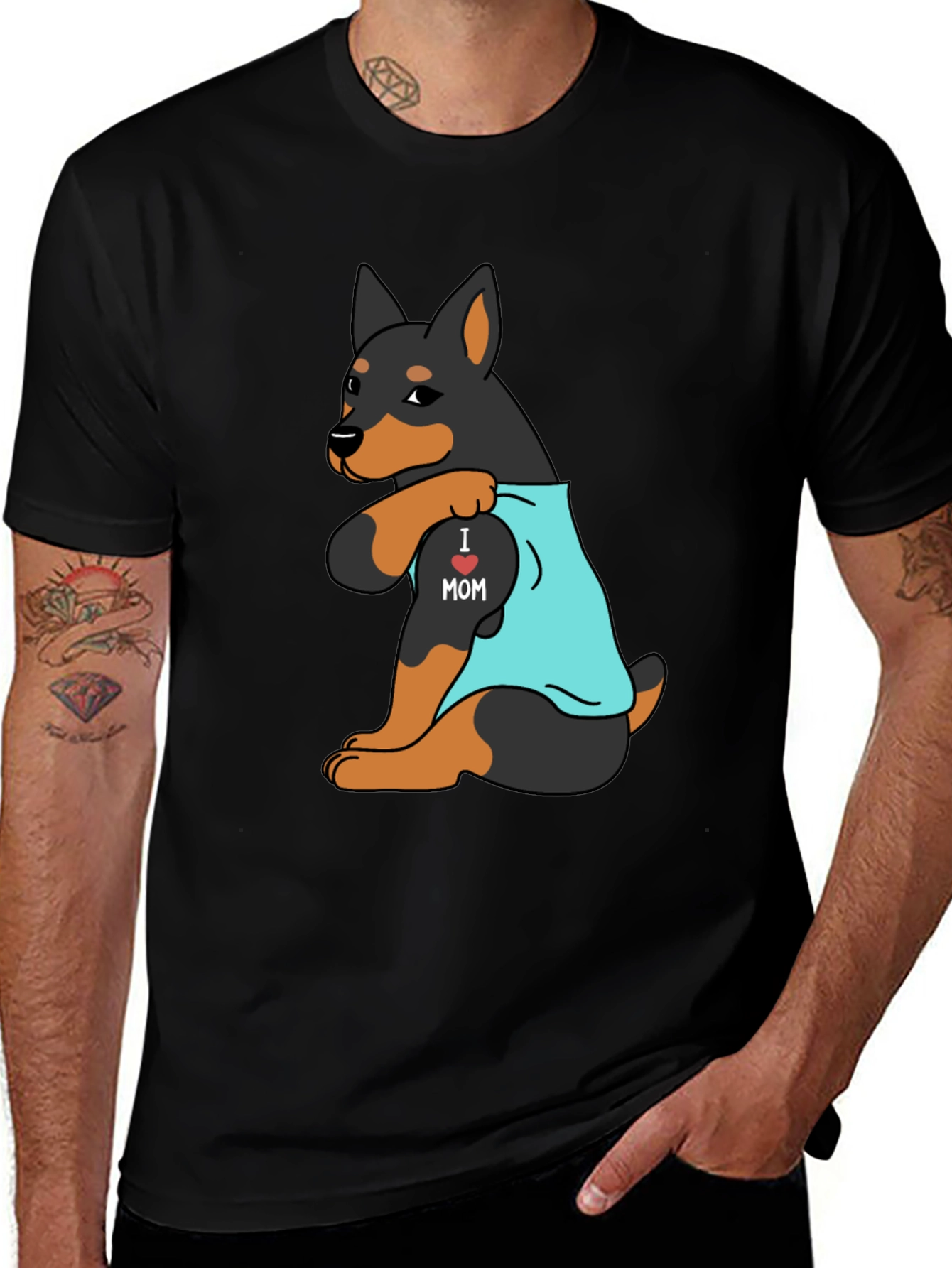 Variant 27 of I Love Mom Rottweiler Men's Graphic Tee