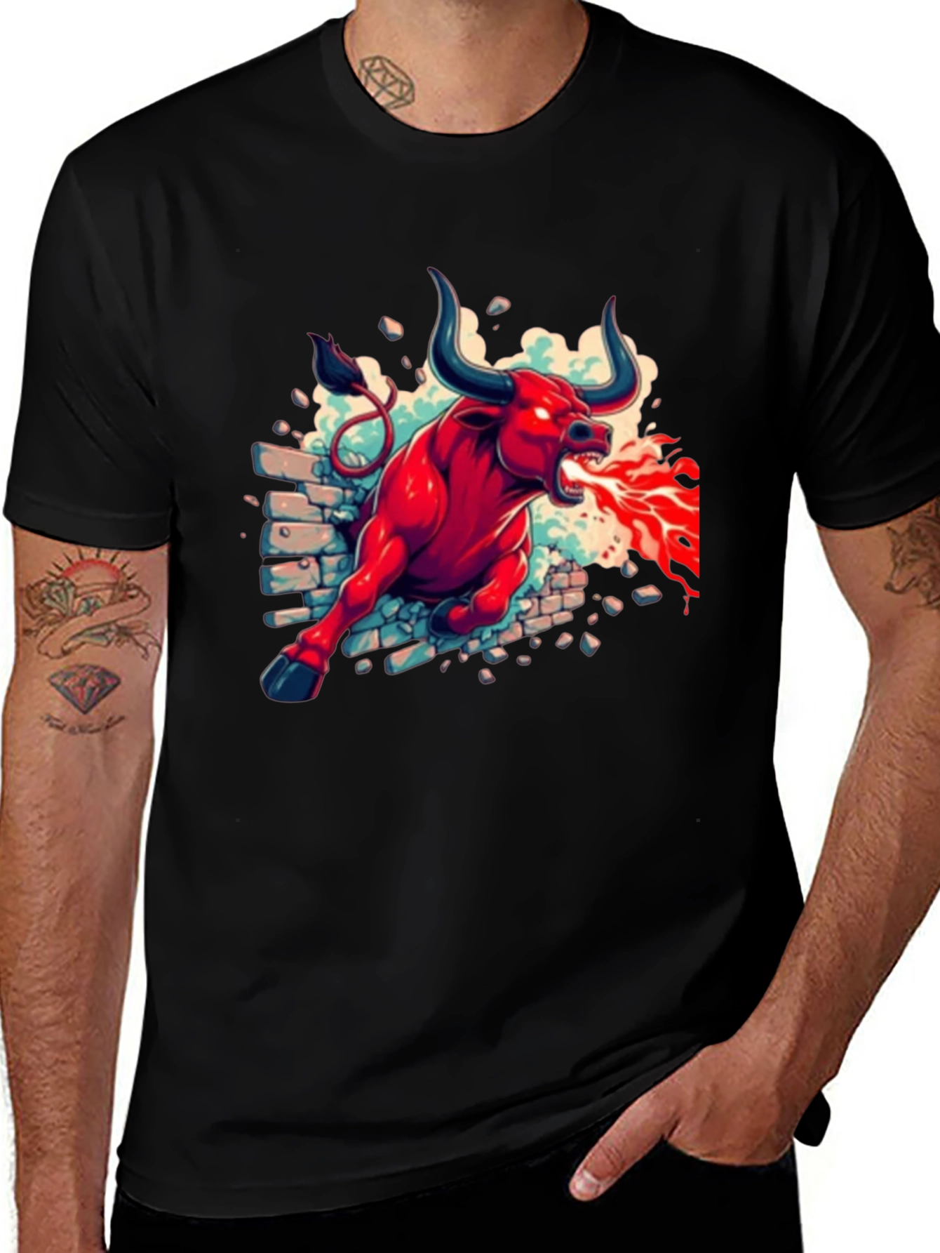 Variant 23 of Raging Bull Graphic Tee - Fierce Style