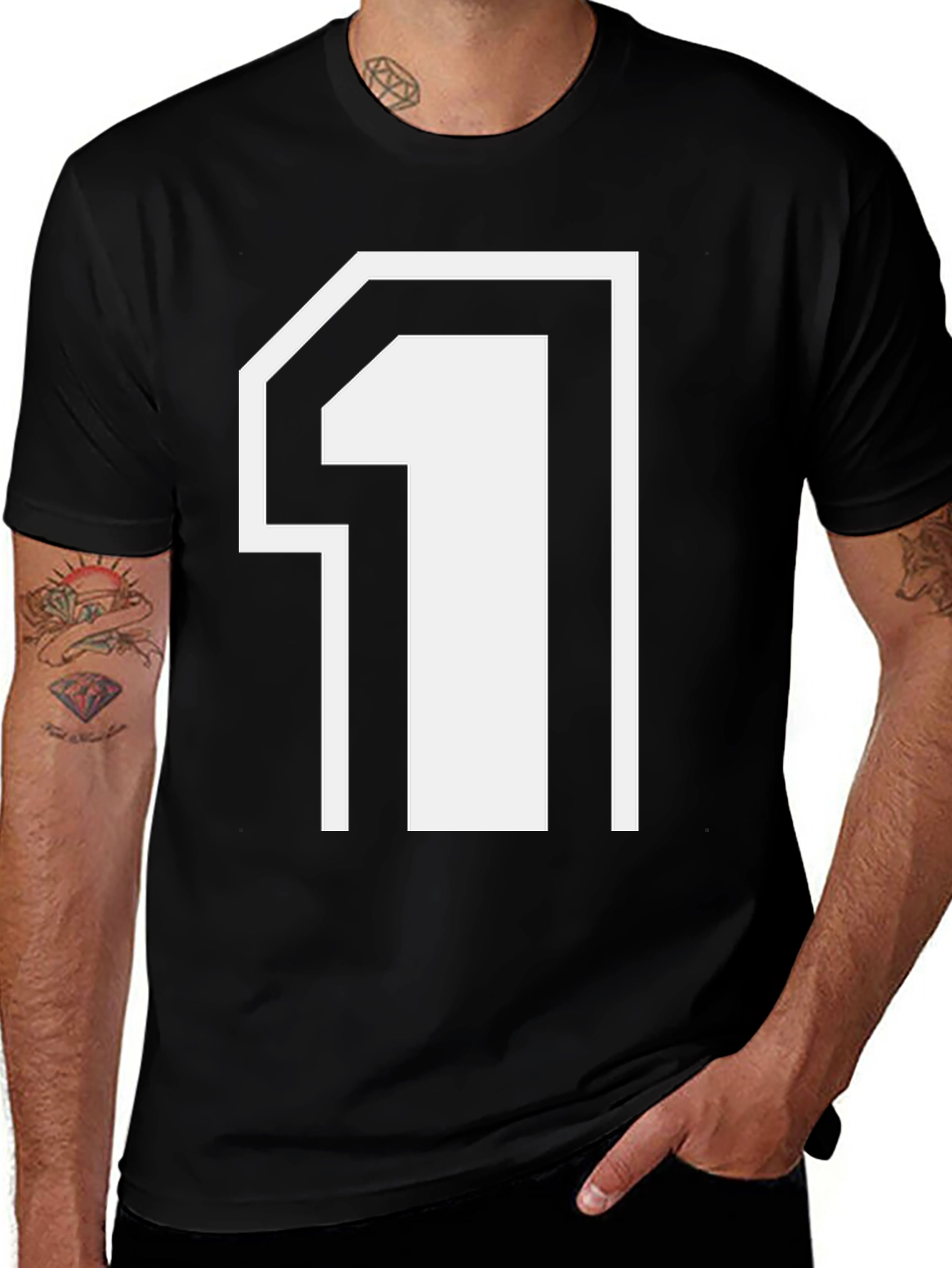 Variant 29 of Number One Graphic Tee - Black