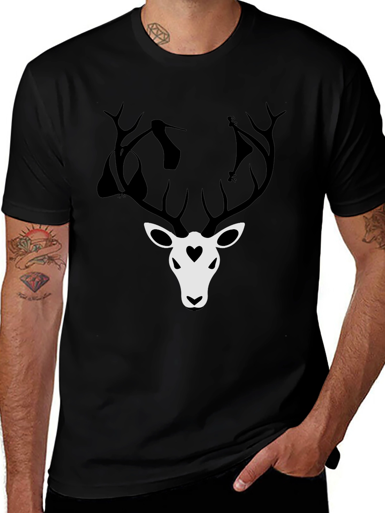 Variant 10 of Antlered Deer Graphic Tee