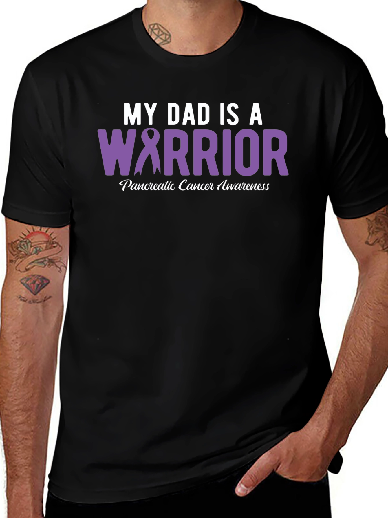 My Dad Is A Warrior Pancreatic Cancer Awareness T-Shirt
