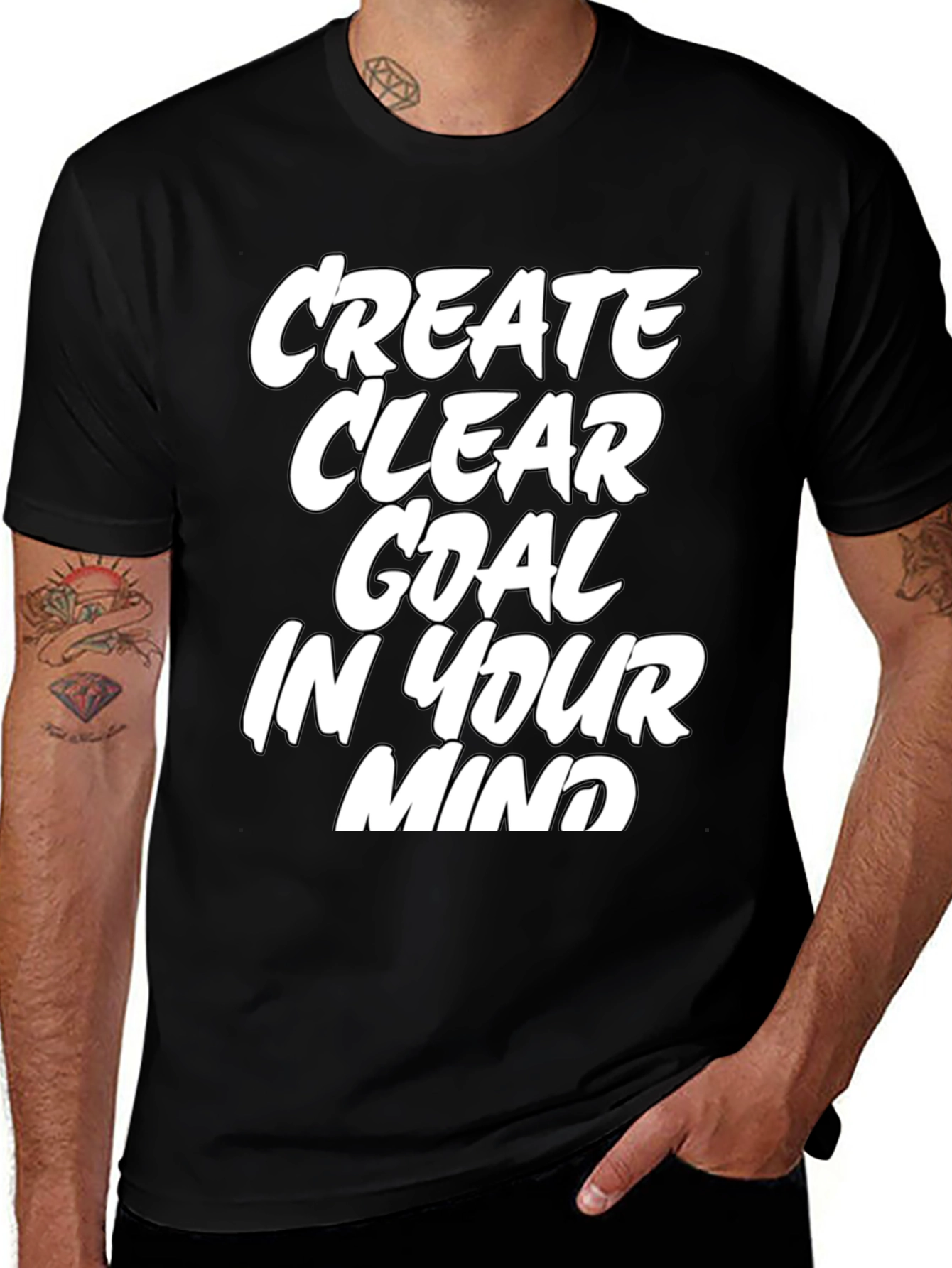 Variant 22 of Motivational T-Shirt: Create Clear Goal in Your Mind - Black