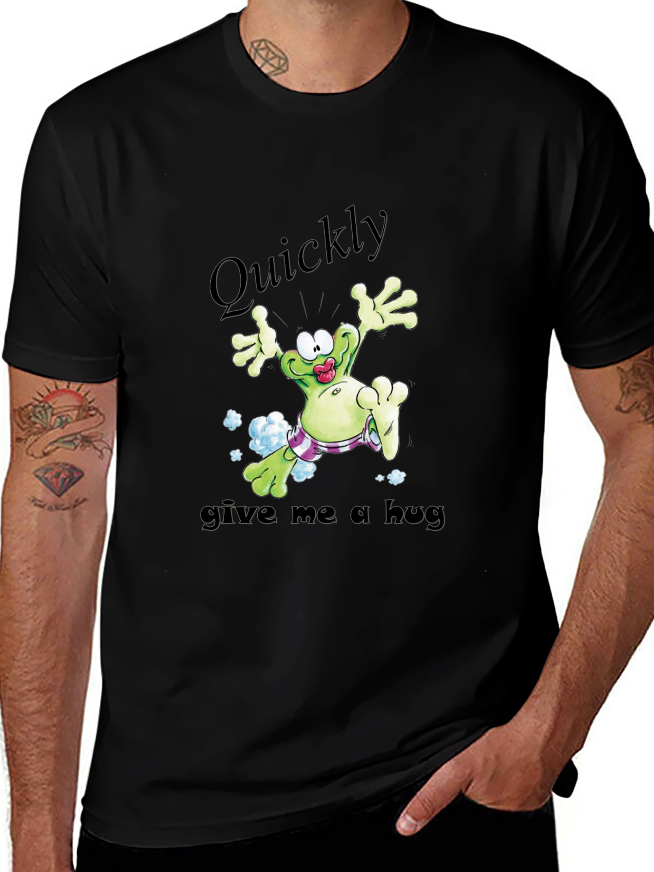 Variant 20 of Funny Frog T-Shirt - Quickly, Give Me A Hug!
