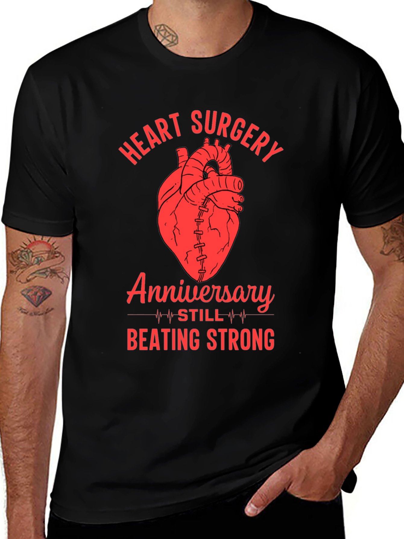 Variant 13 of Heart Surgery Anniversary Beating Strong Graphic Tee