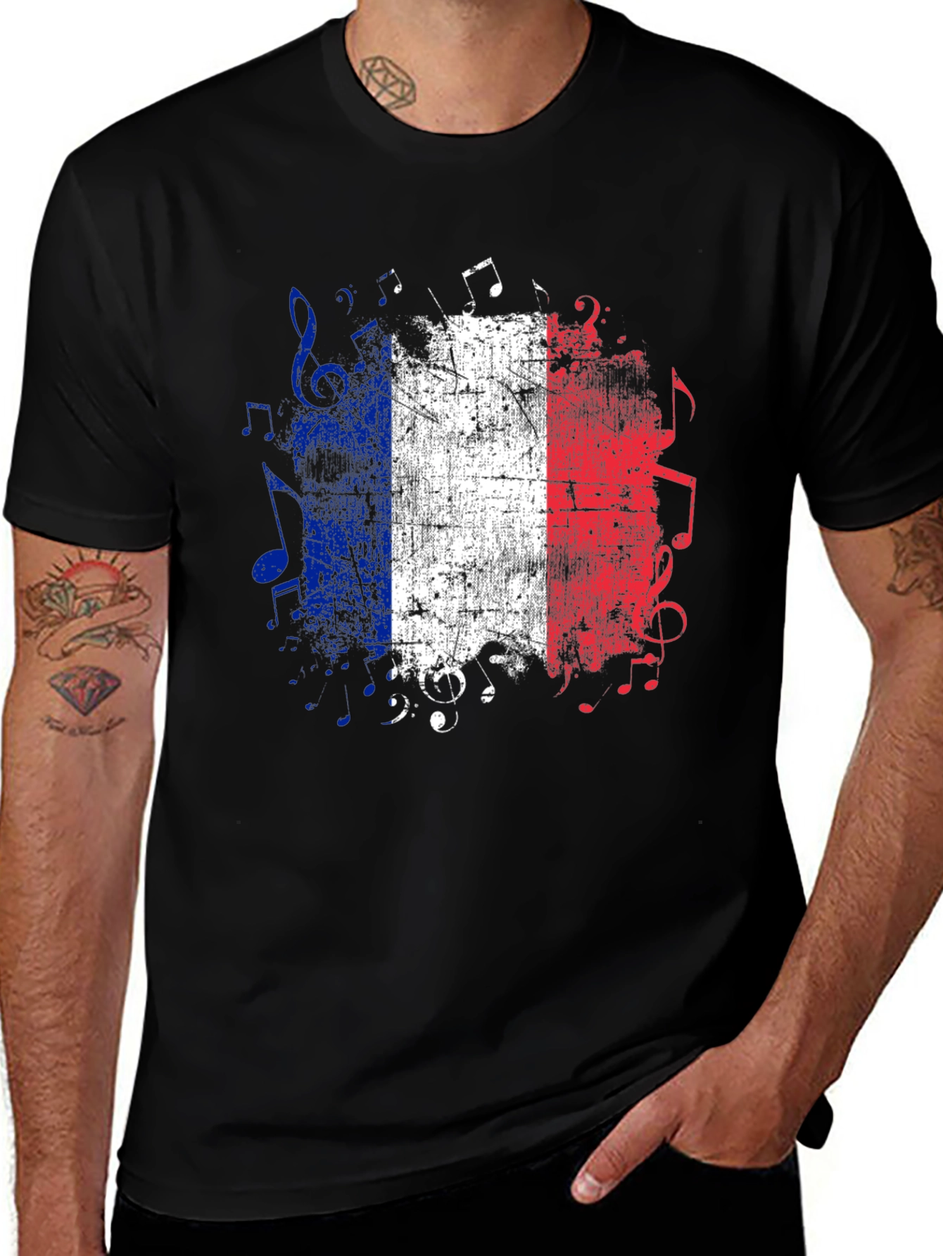Variant 26 of French Flag Music Graphic Tee