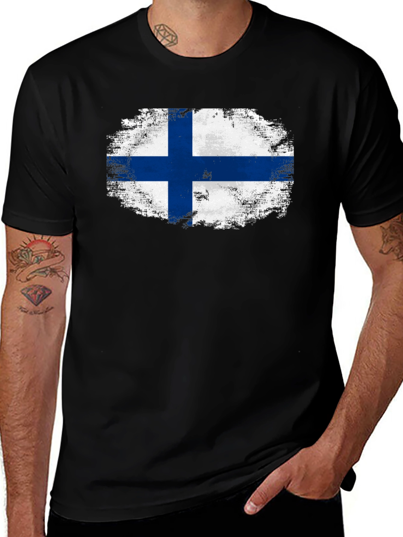 Finland Flag Grunge T-Shirt