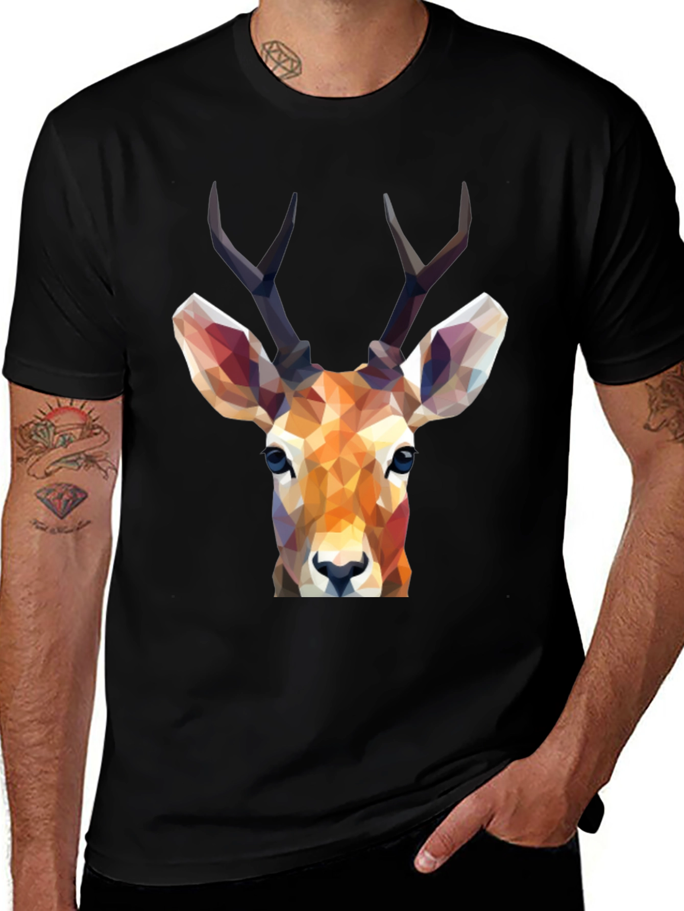 Variant 16 of Geometric Deer Graphic Print T-Shirt