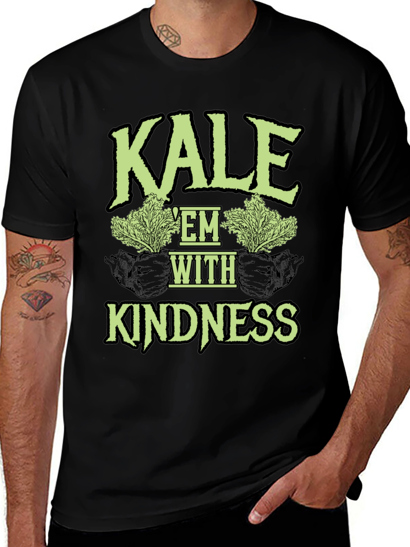Variant 15 of Kale 'Em With Kindness Graphic T-Shirt