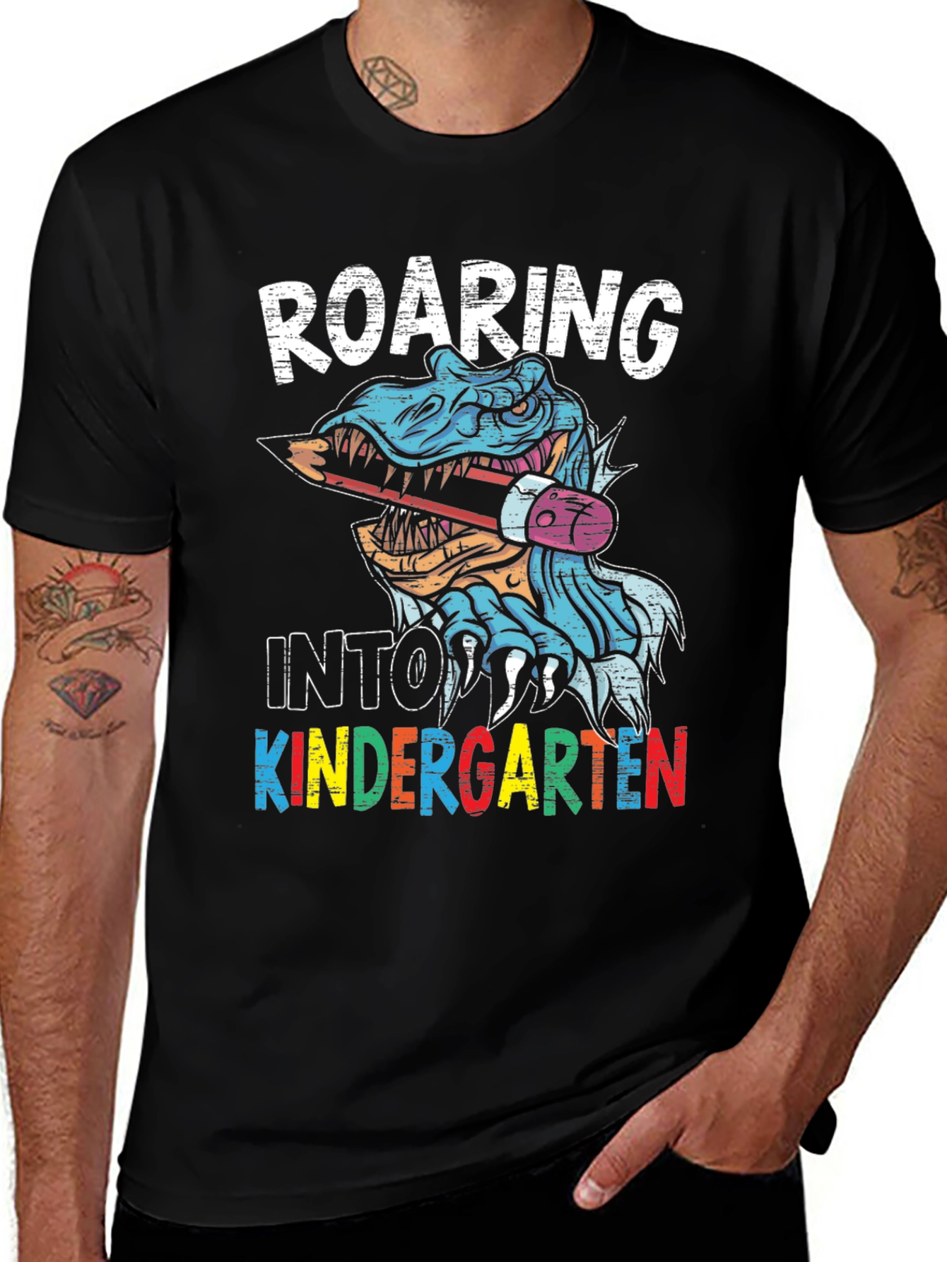 Variant 9 of Roaring Into Kindergarten Dinosaur T-Shirt