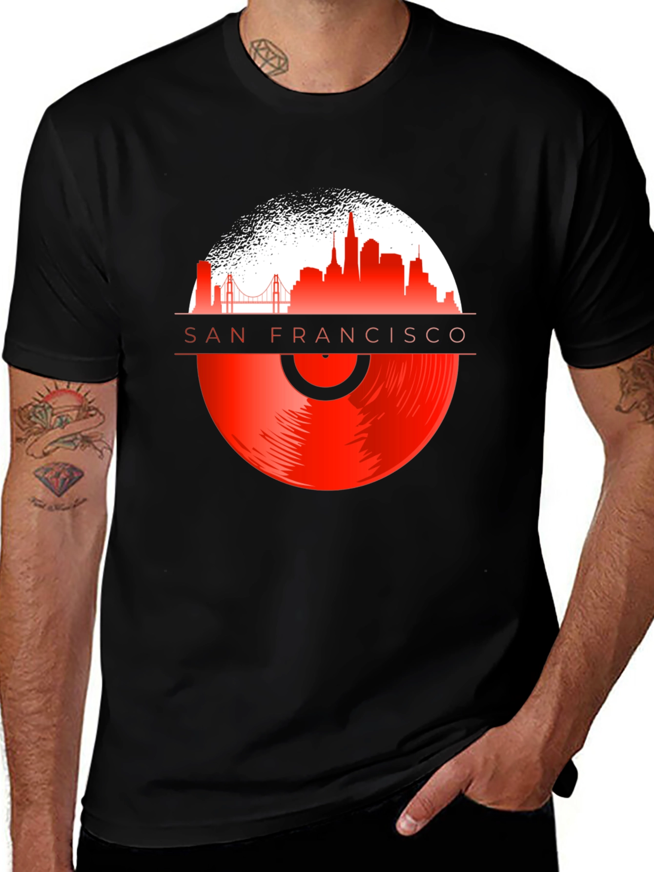 Variant 6 of San Francisco Vinyl Record T-Shirt