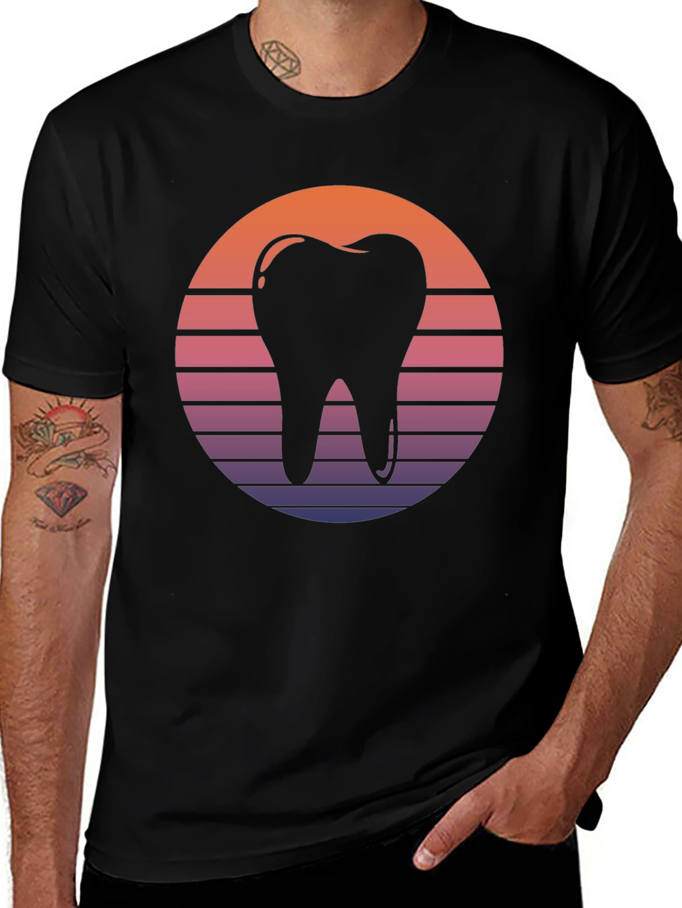 Variant 28 of Retro Tooth Graphic T-Shirt - Dentist Design