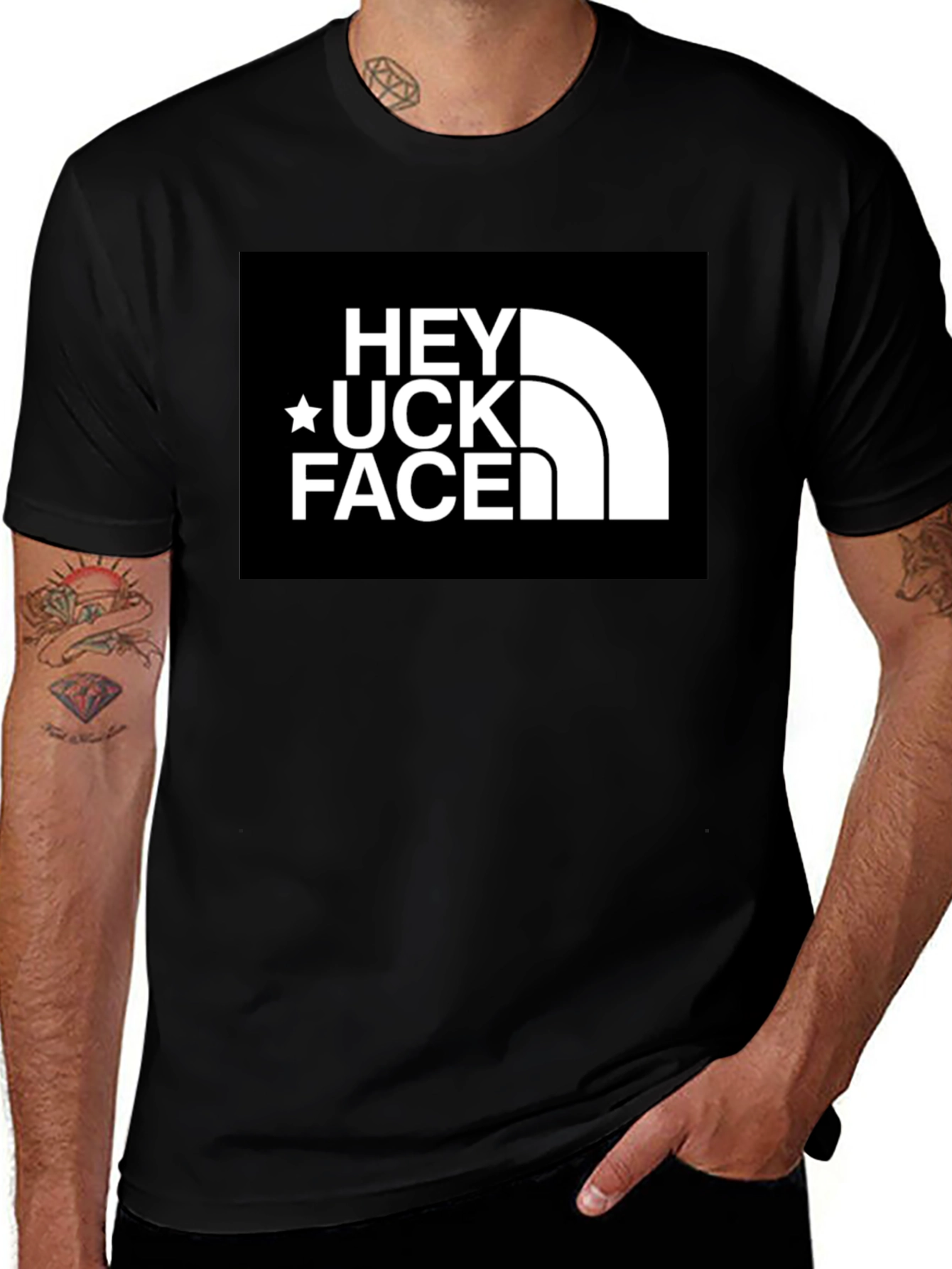Variant 30 of Hey Uck Face Graphic Tee