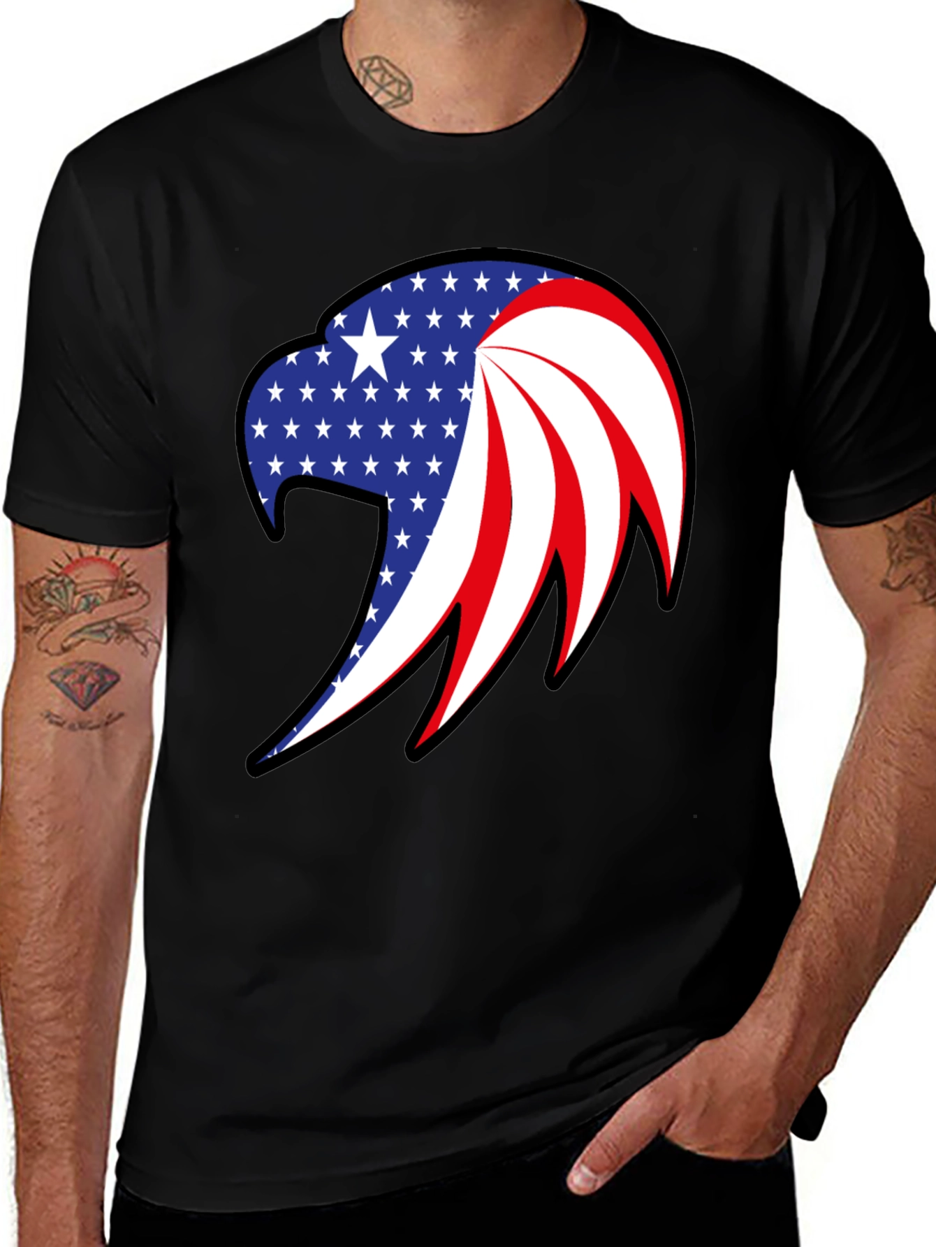 Variant 16 of Patriotic Eagle Graphic Tee - Black