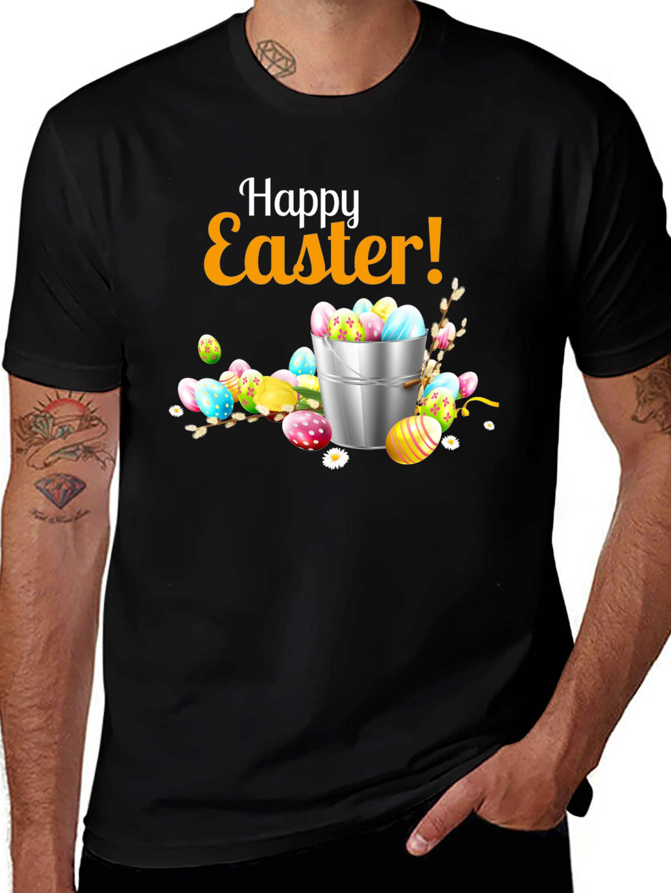 Variant 16 of Happy Easter T-Shirt - Easter Egg Bucket Design