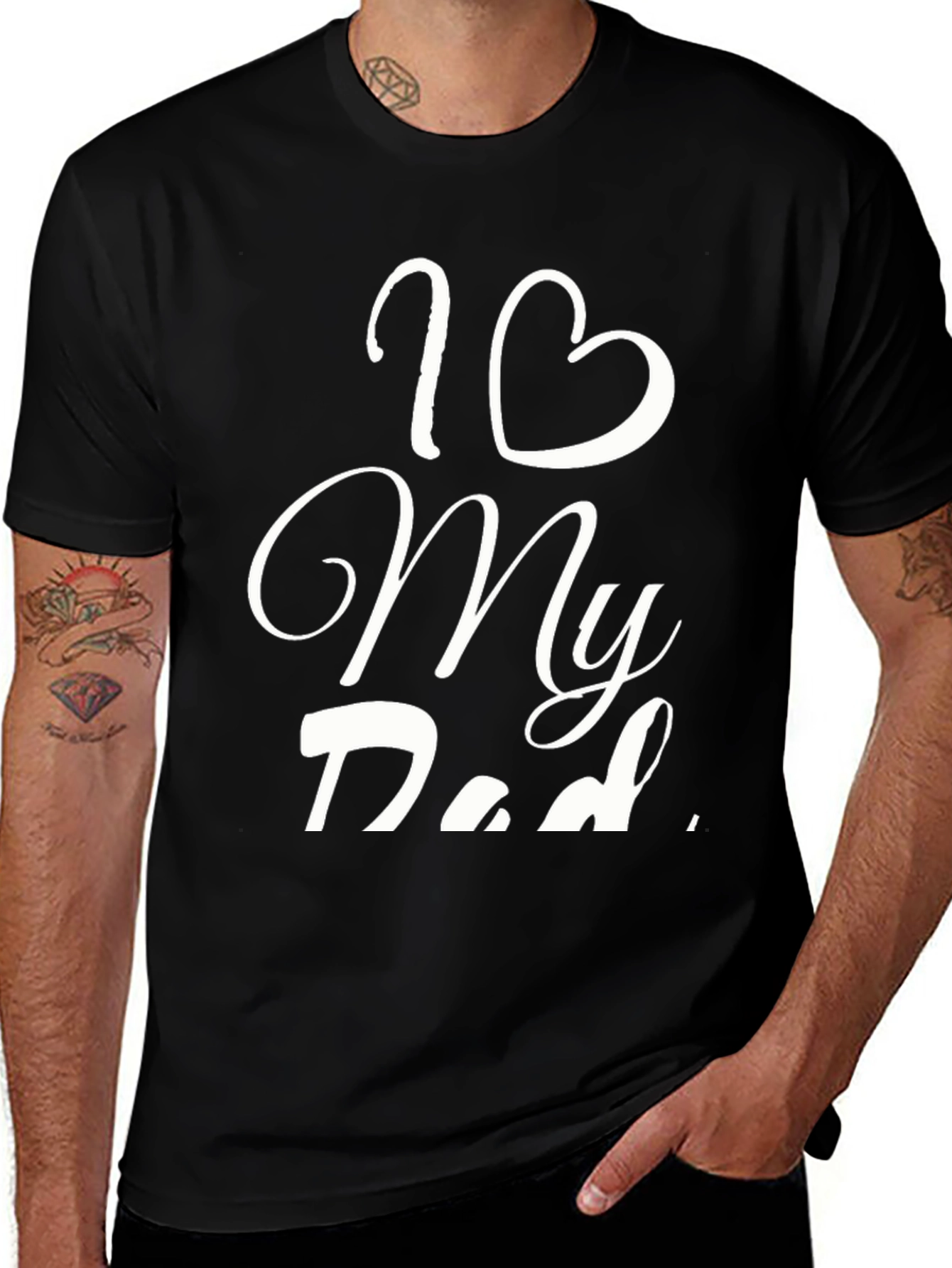Variant 4 of I Heart My Dad Black Graphic Tee