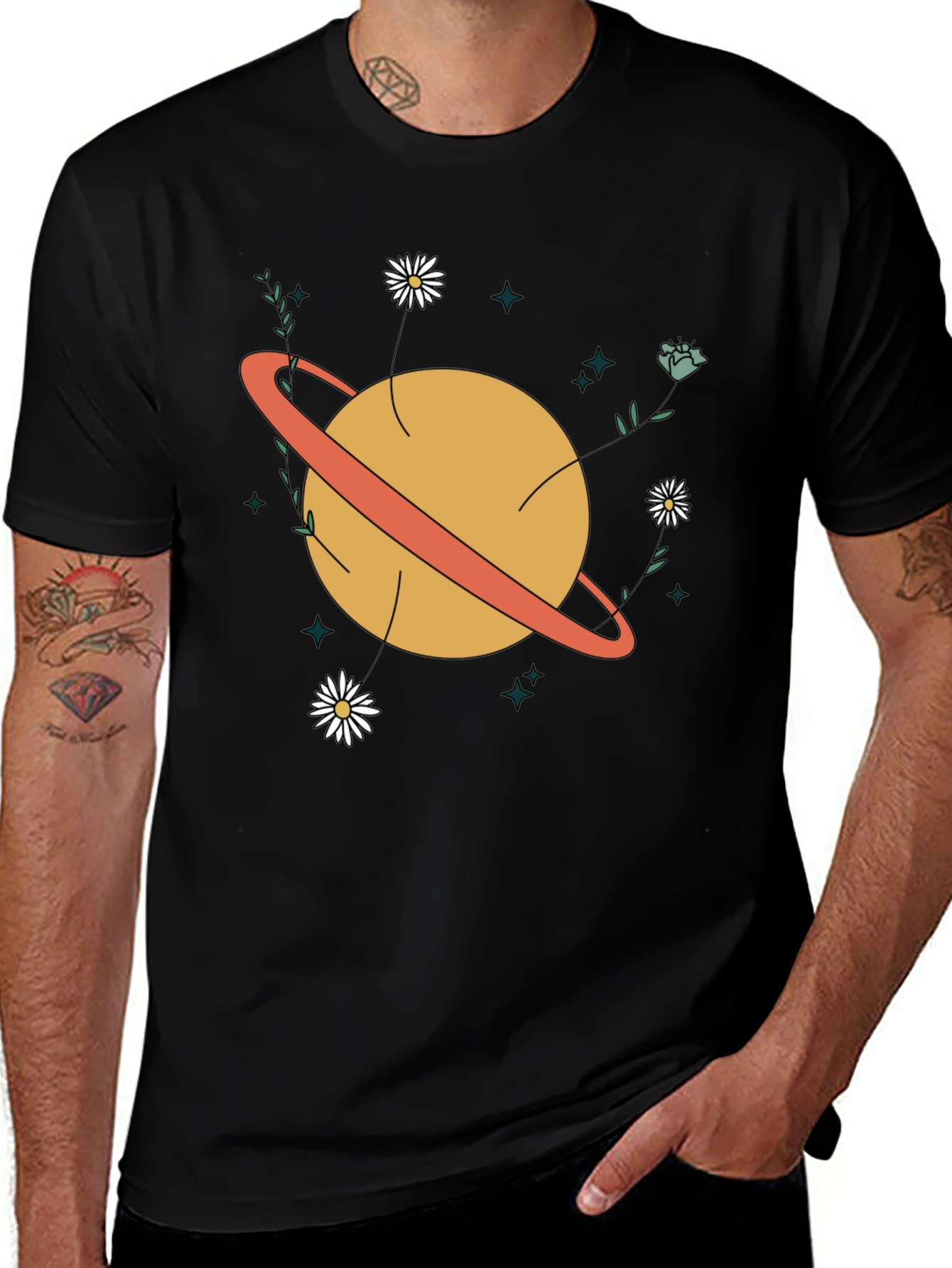 Variant 19 of Planet Flowers Graphic T-Shirt