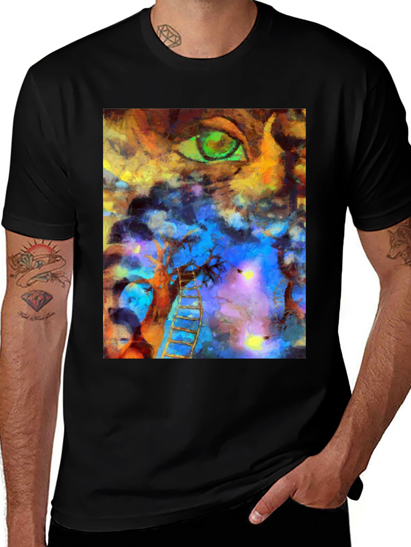 Variant 13 of Abstract Eye Art Black T-Shirt