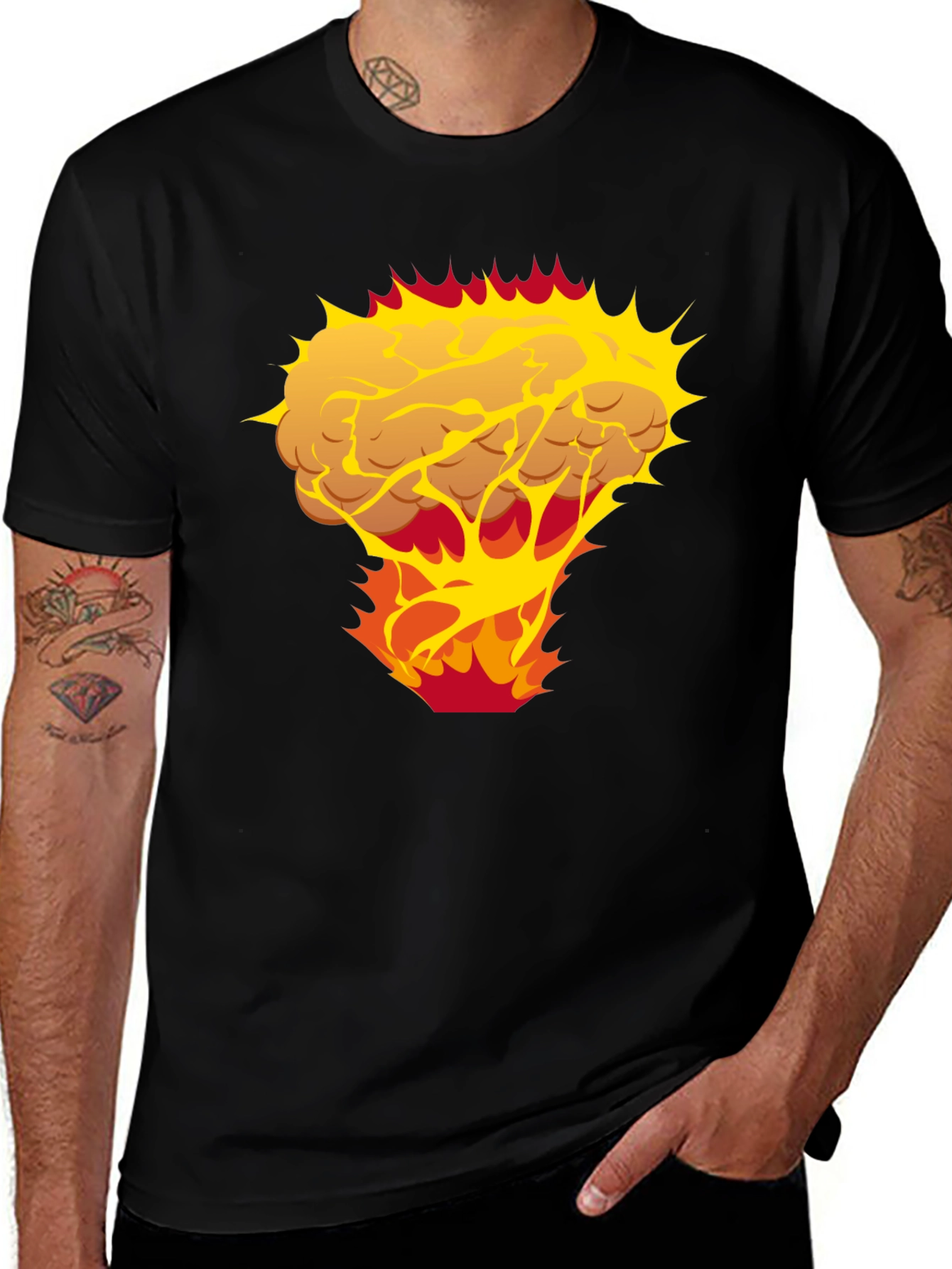 Variant 19 of Explosion Graphic Black T-Shirt