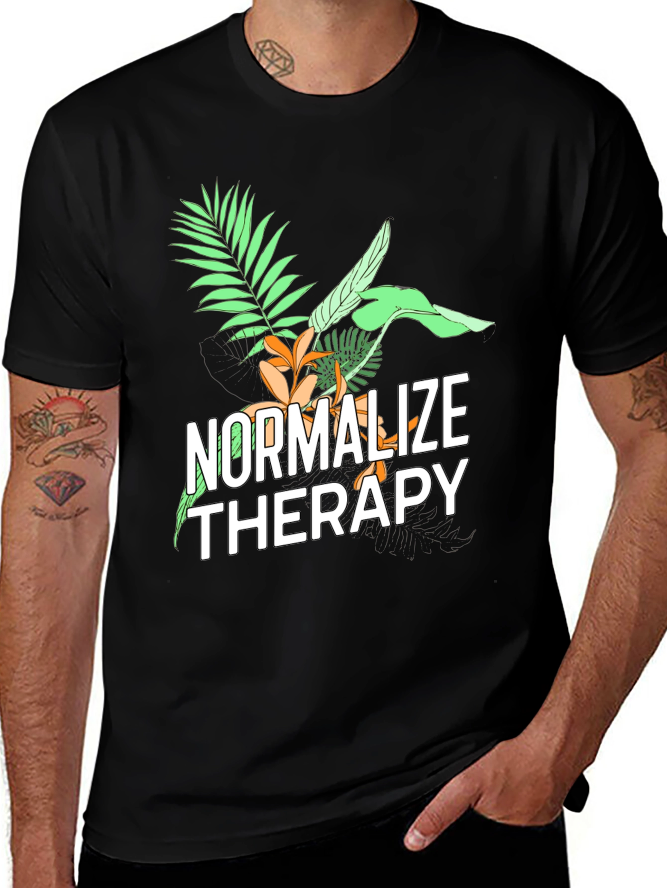 Variant 14 of Normalize Therapy Graphic Tee - Black Unisex T-Shirt
