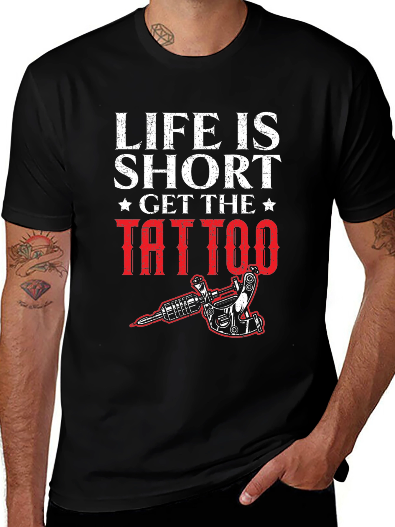 Variant 29 of Life is Short Get the Tattoo Graphic Tee
