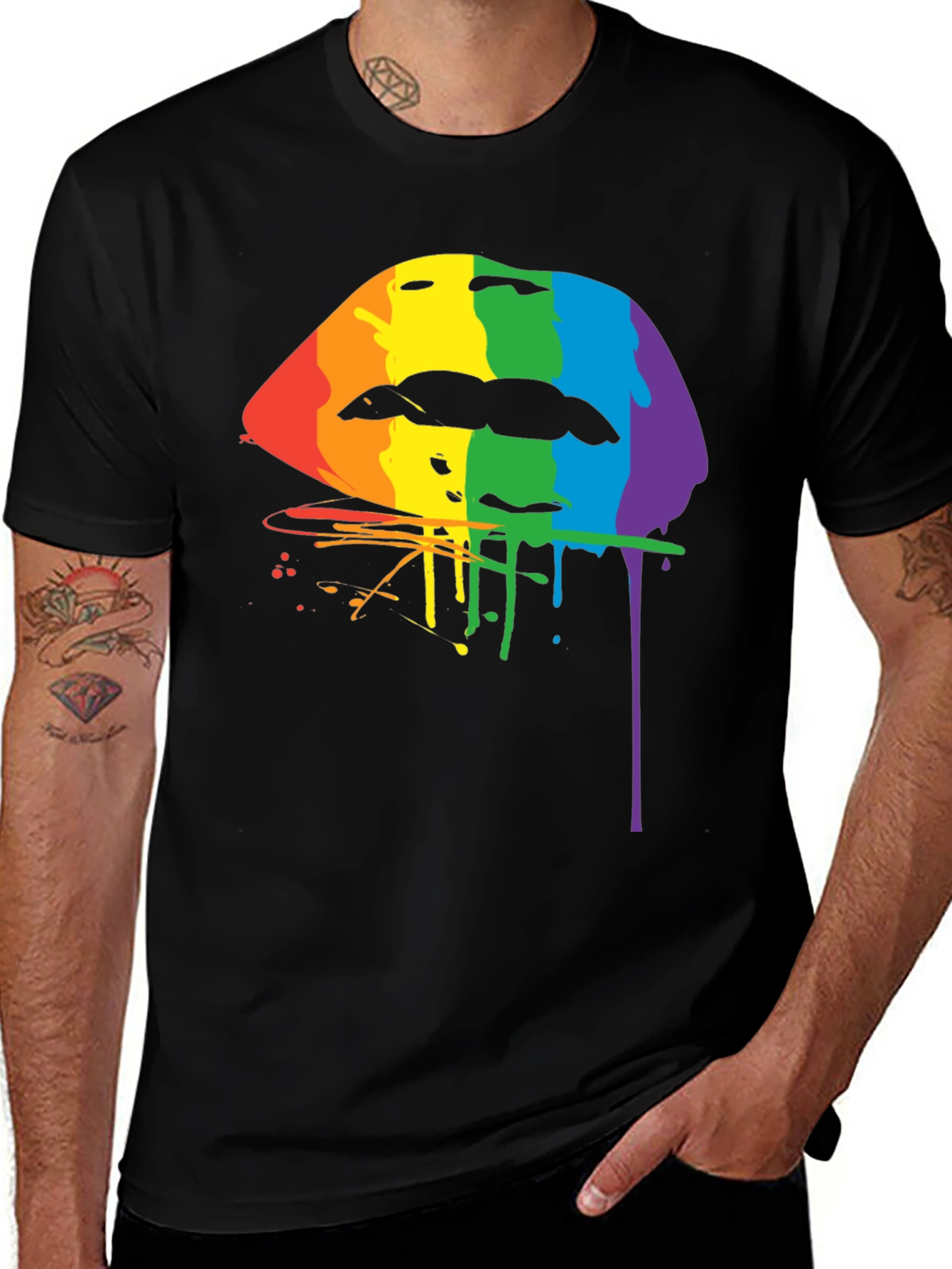 Variant 30 of Rainbow Lips Graphic Tee
