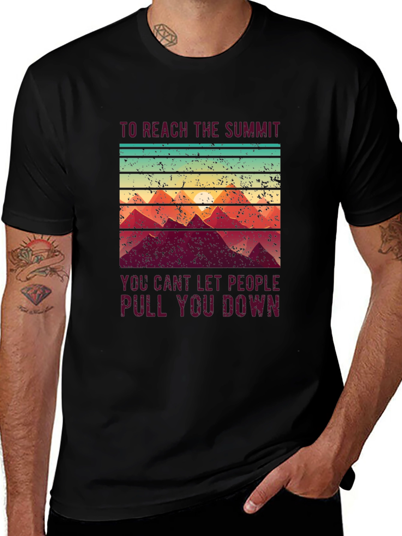 Variant 13 of Reach the Summit Graphic Tee - Inspirational Climb Design