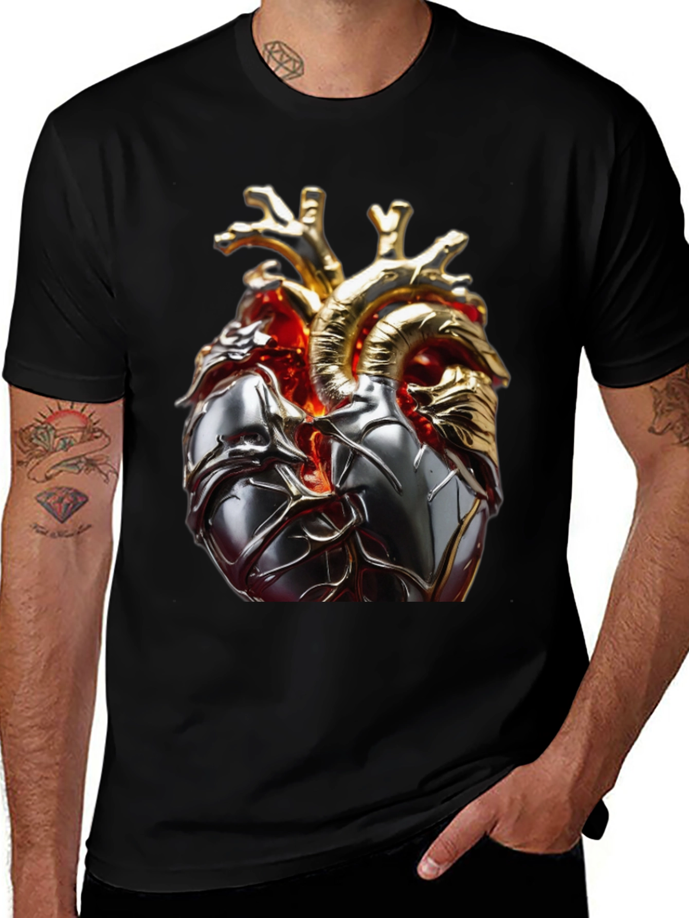 Variant 25 of Anatomical Heart Graphic Tee - Modern Style