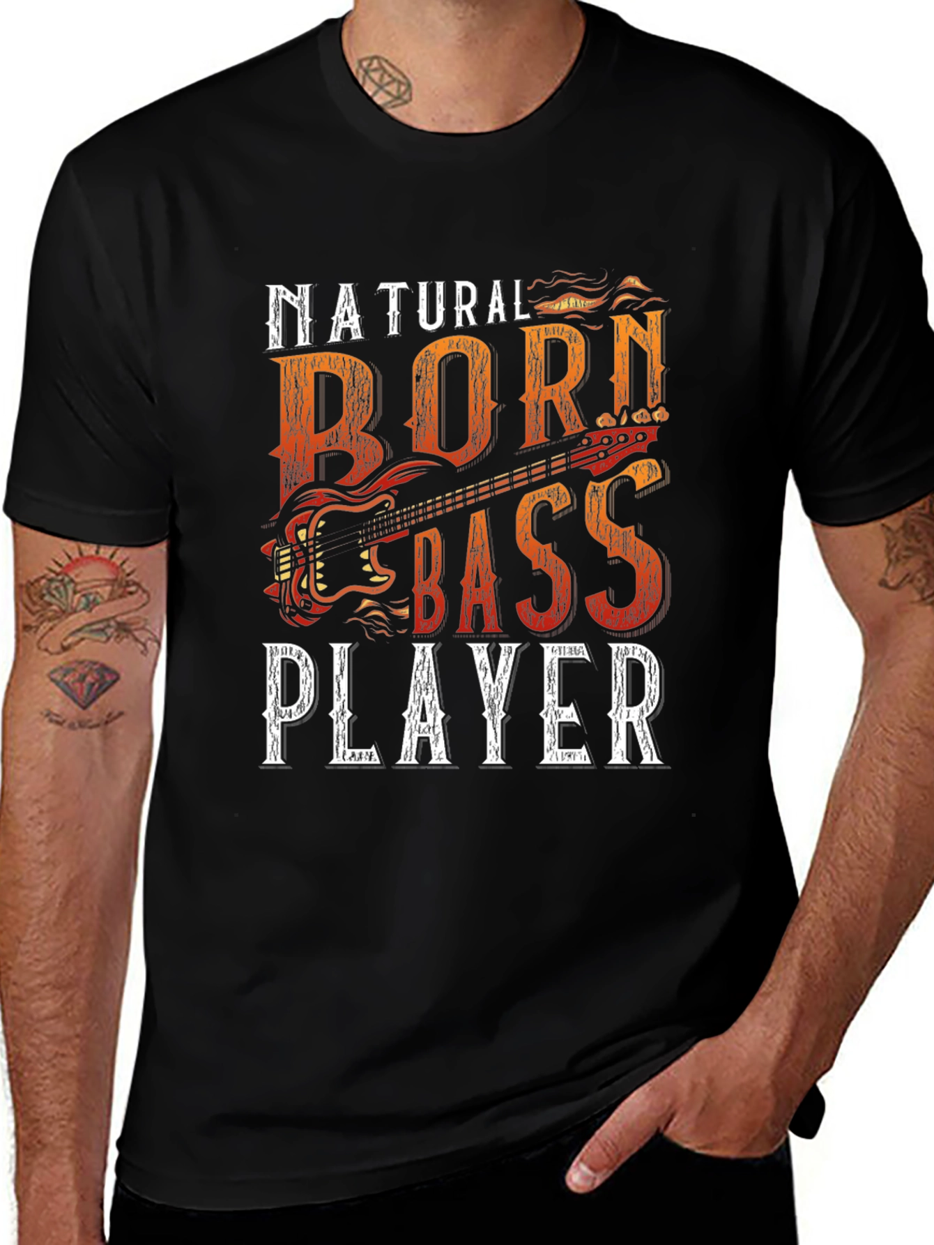 Variant 9 of Natural Born Bass Player Graphic T-Shirt