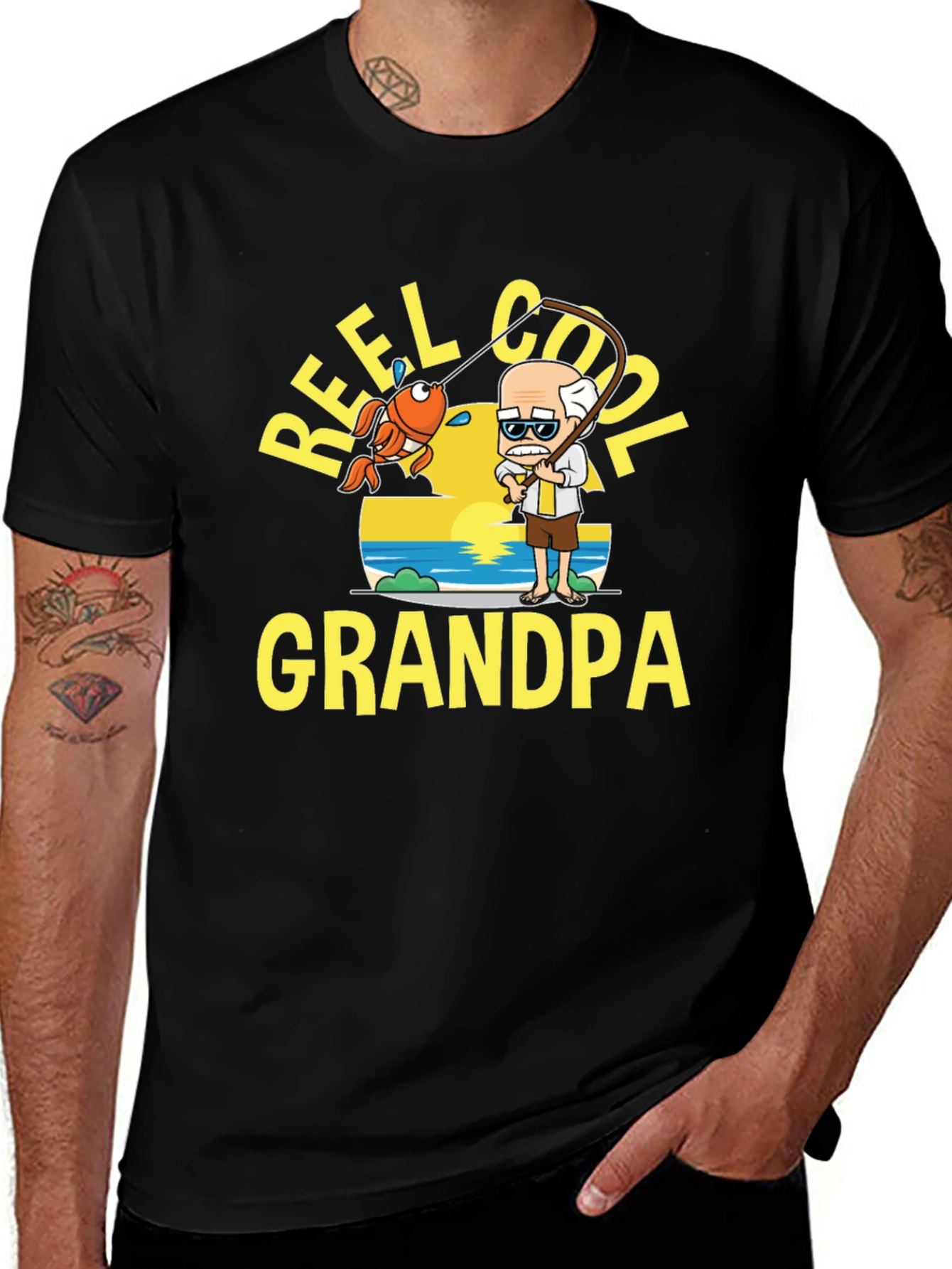 Variant 21 of Reel Cool Grandpa T-Shirt - Fishing Graphic Tee