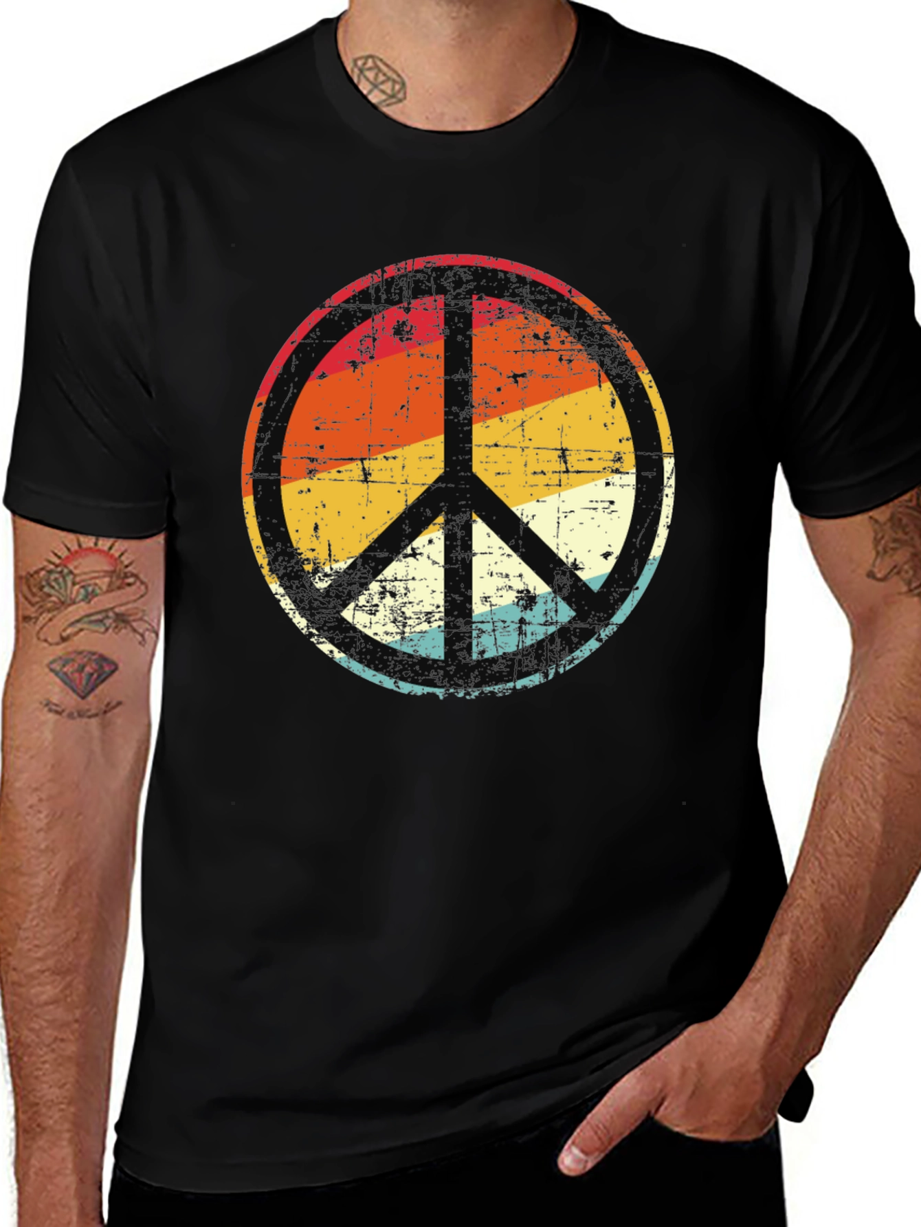 Variant 17 of Retro Peace Sign Graphic Tee - Vintage Style