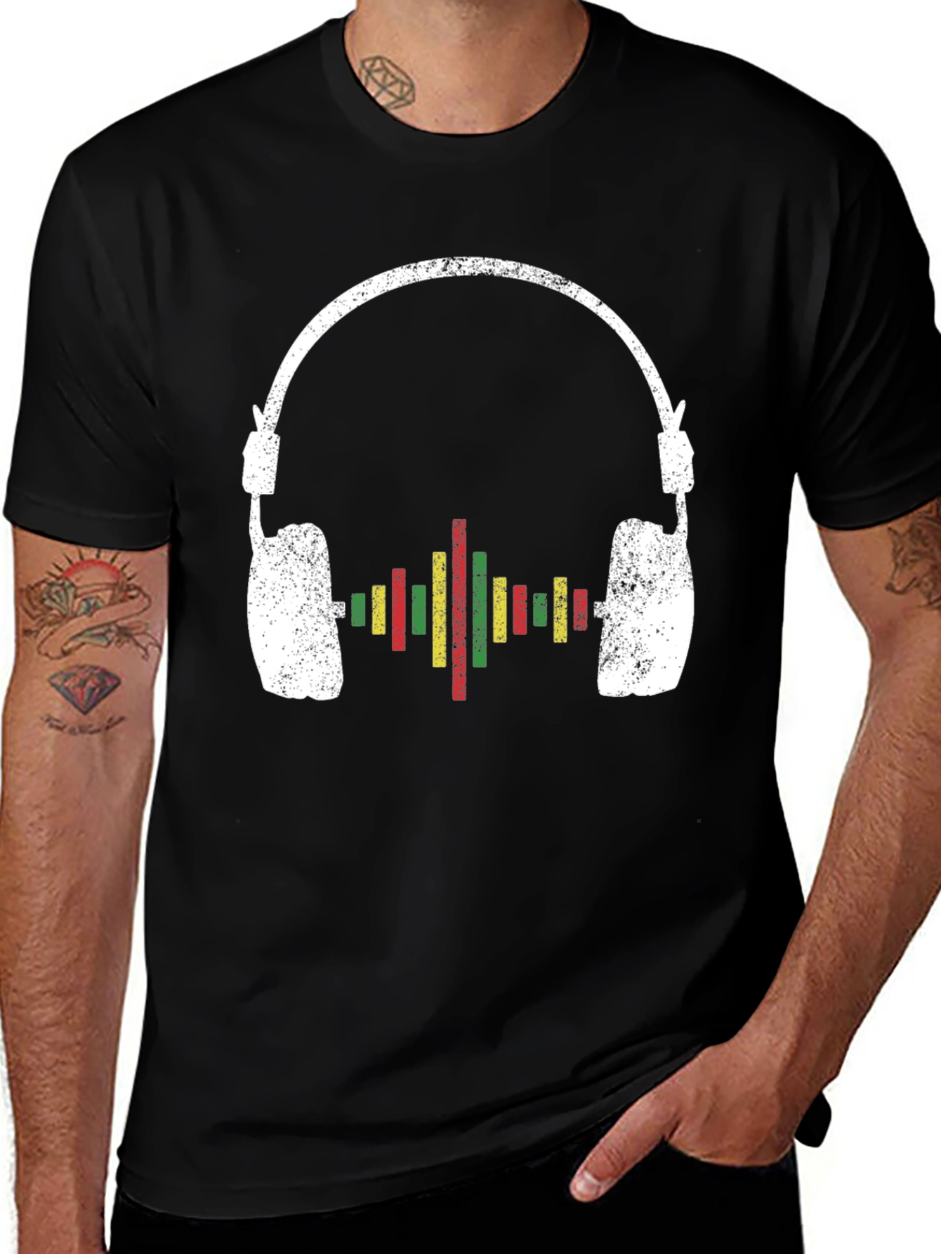 Variant 4 of Reggae Music Headphone Graphic Tee