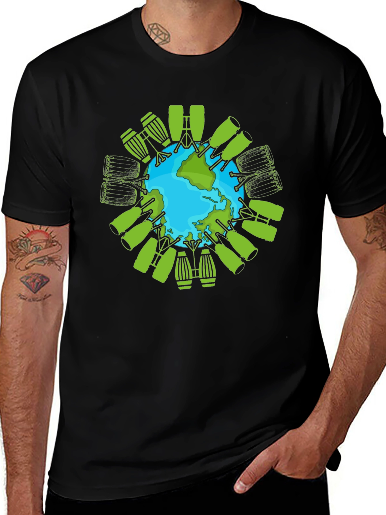 Variant 19 of Drum Around the World Graphic T-Shirt