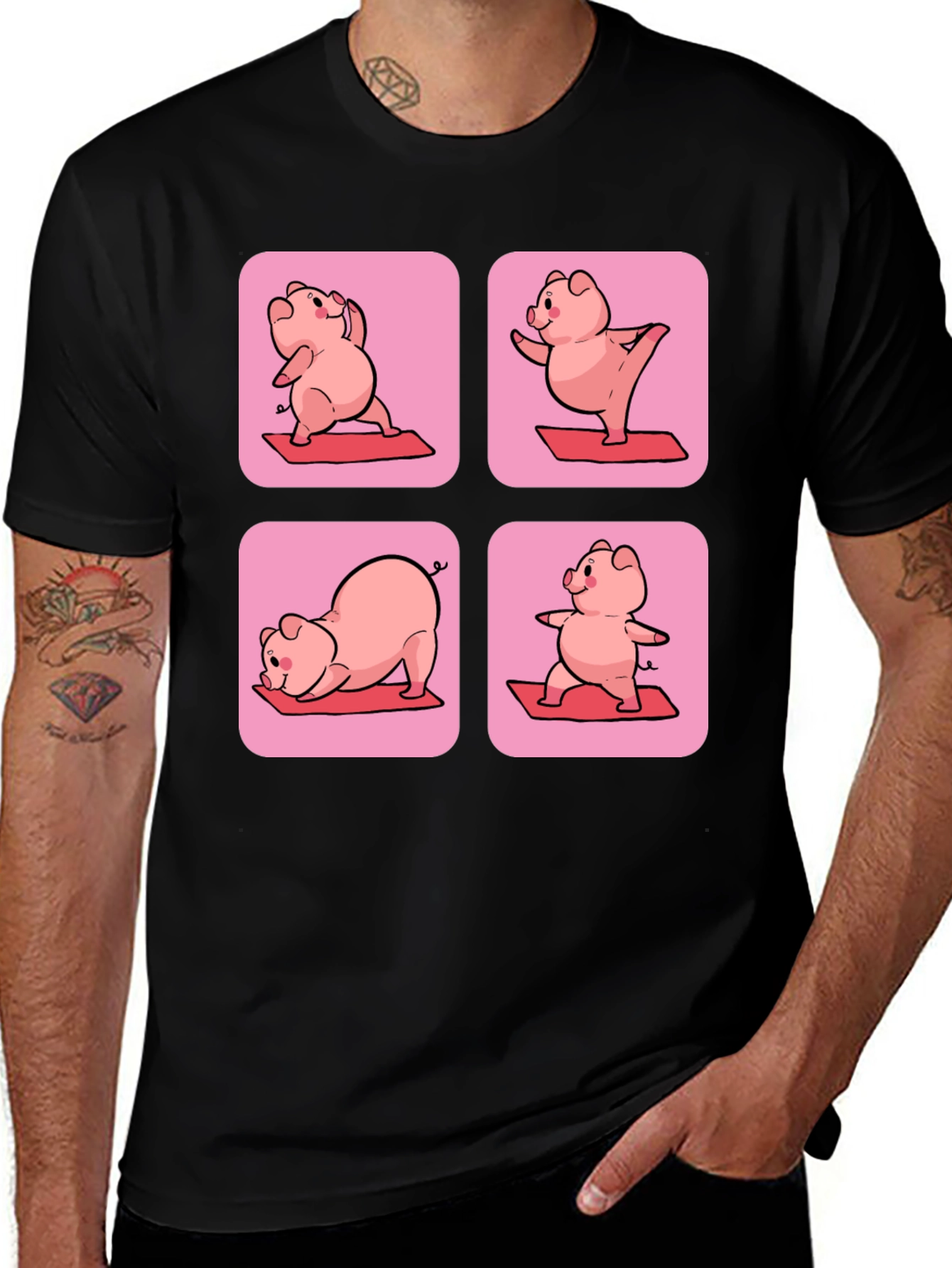 Variant 21 of Yoga Pig T-Shirt - Funny Workout Tee