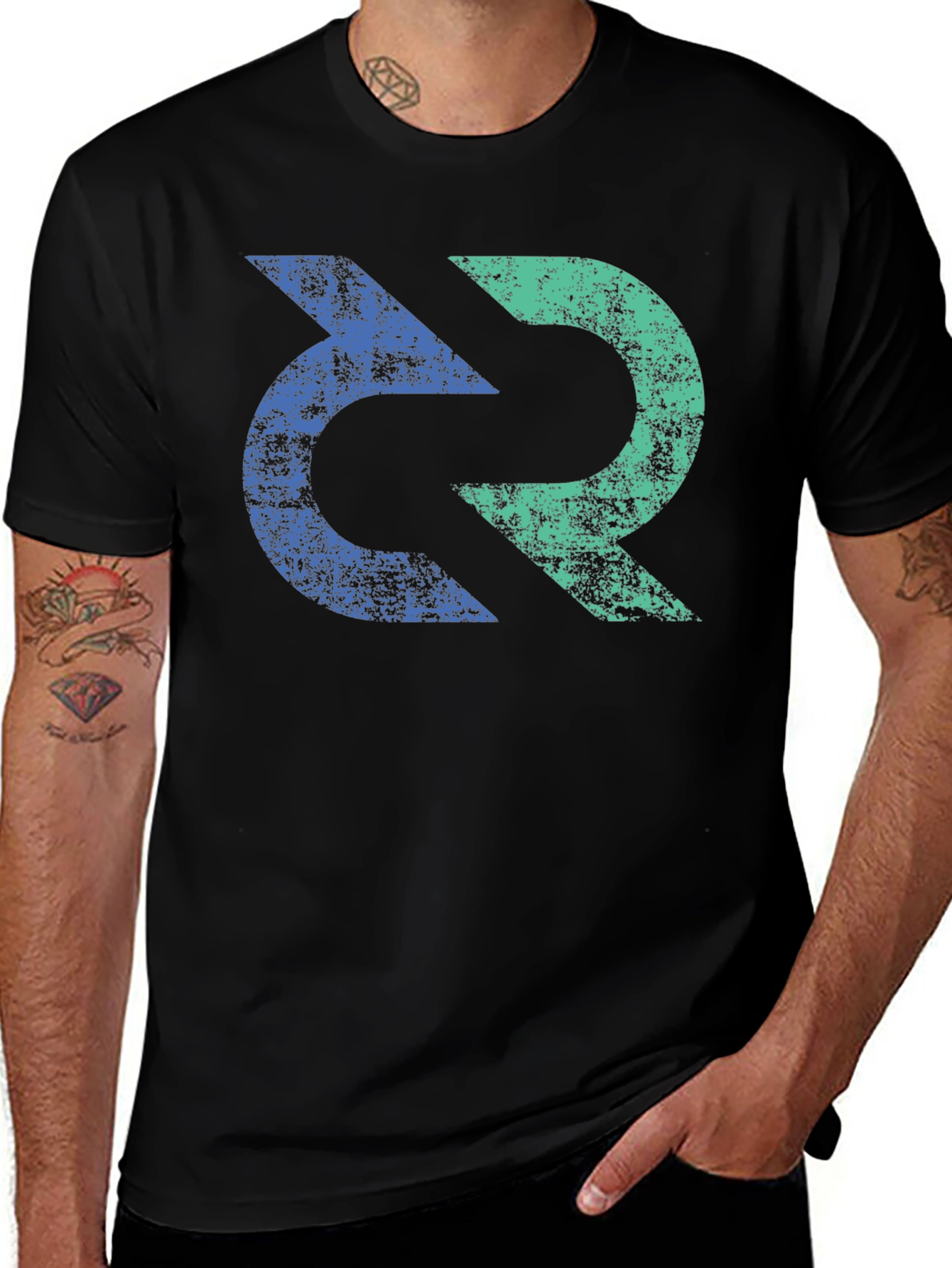Variant 11 of Dual Color Arrow Graphic Tee - Modern Style
