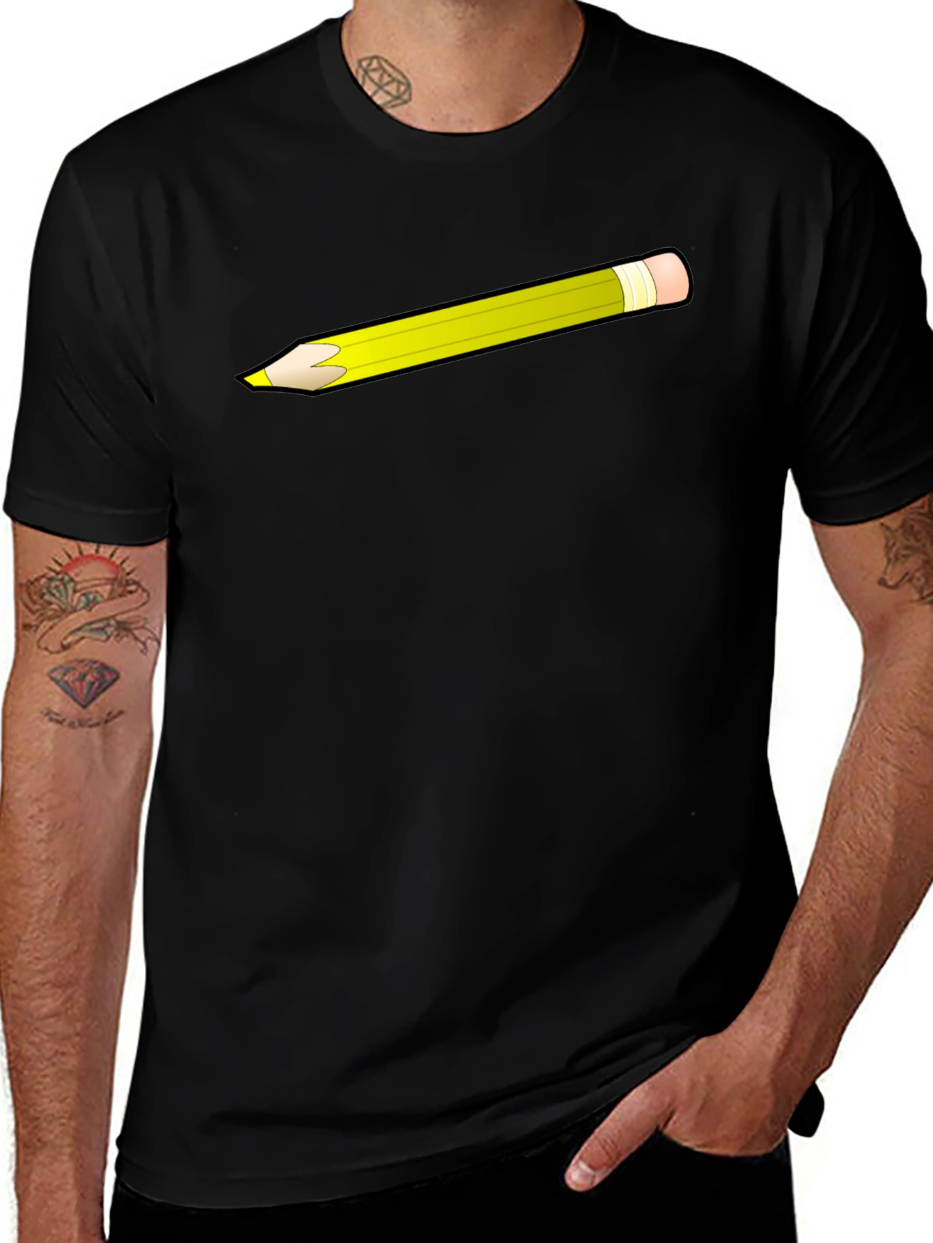Variant 28 of Pencil Graphic Black T-Shirt