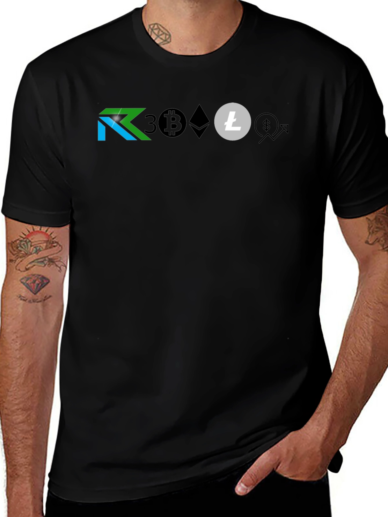 Variant 5 of Crypto Currency Black T-Shirt