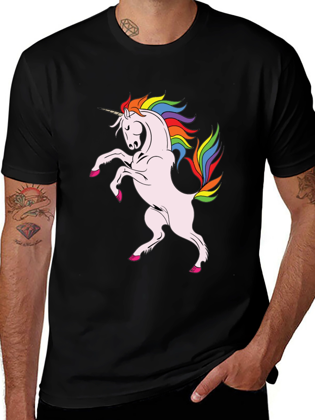 Variant 3 of Unicorn Graphic T-Shirt - Bold Black Tee