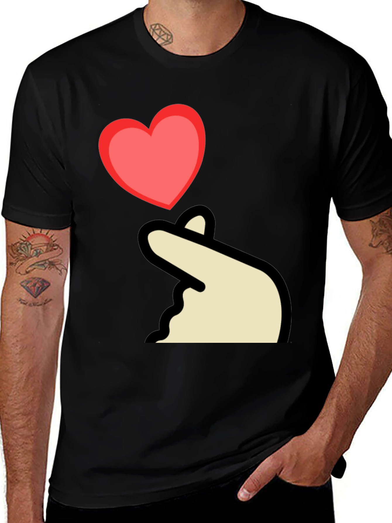Finger Heart T-Shirt - Korean Love Sign Tee