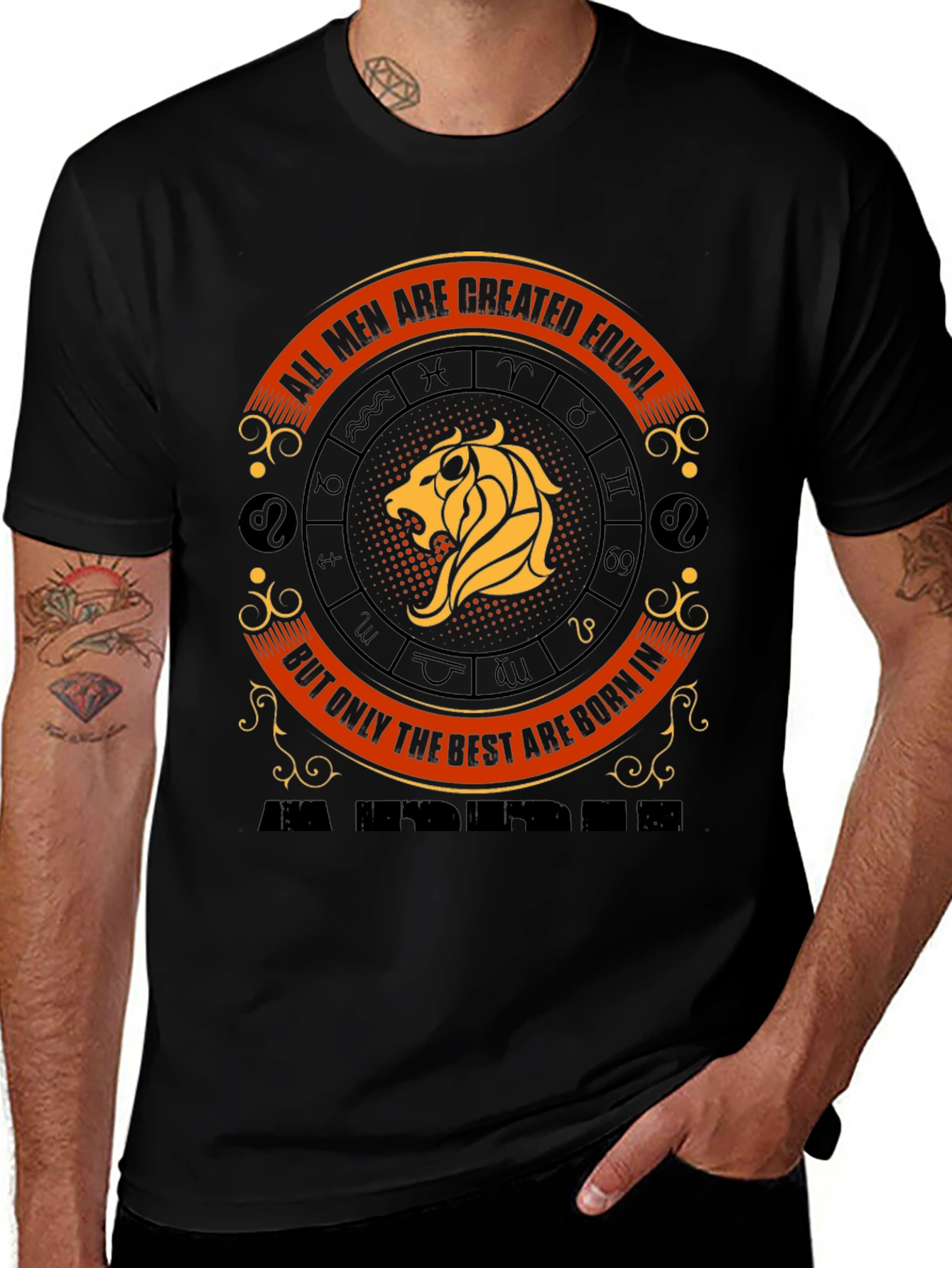 Variant 19 of Leo Zodiac Men's T-Shirt - All Men Are Created Equal