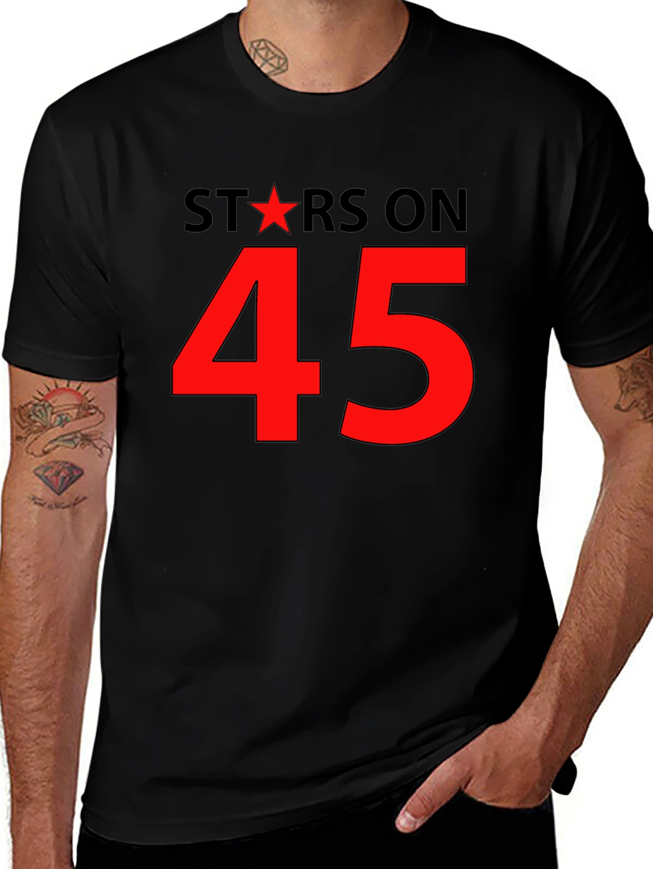 Variant 2 of Stars on 45 Black T-Shirt