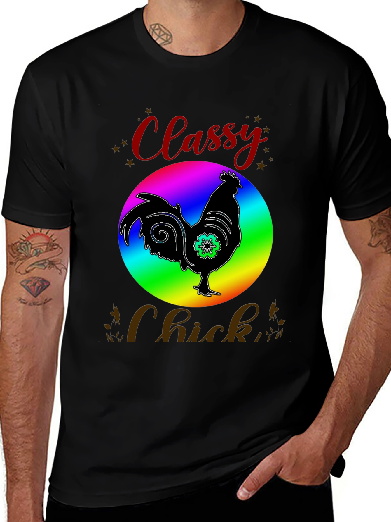 Variant 20 of Classy Chick T-Shirt - Fun Rooster Design