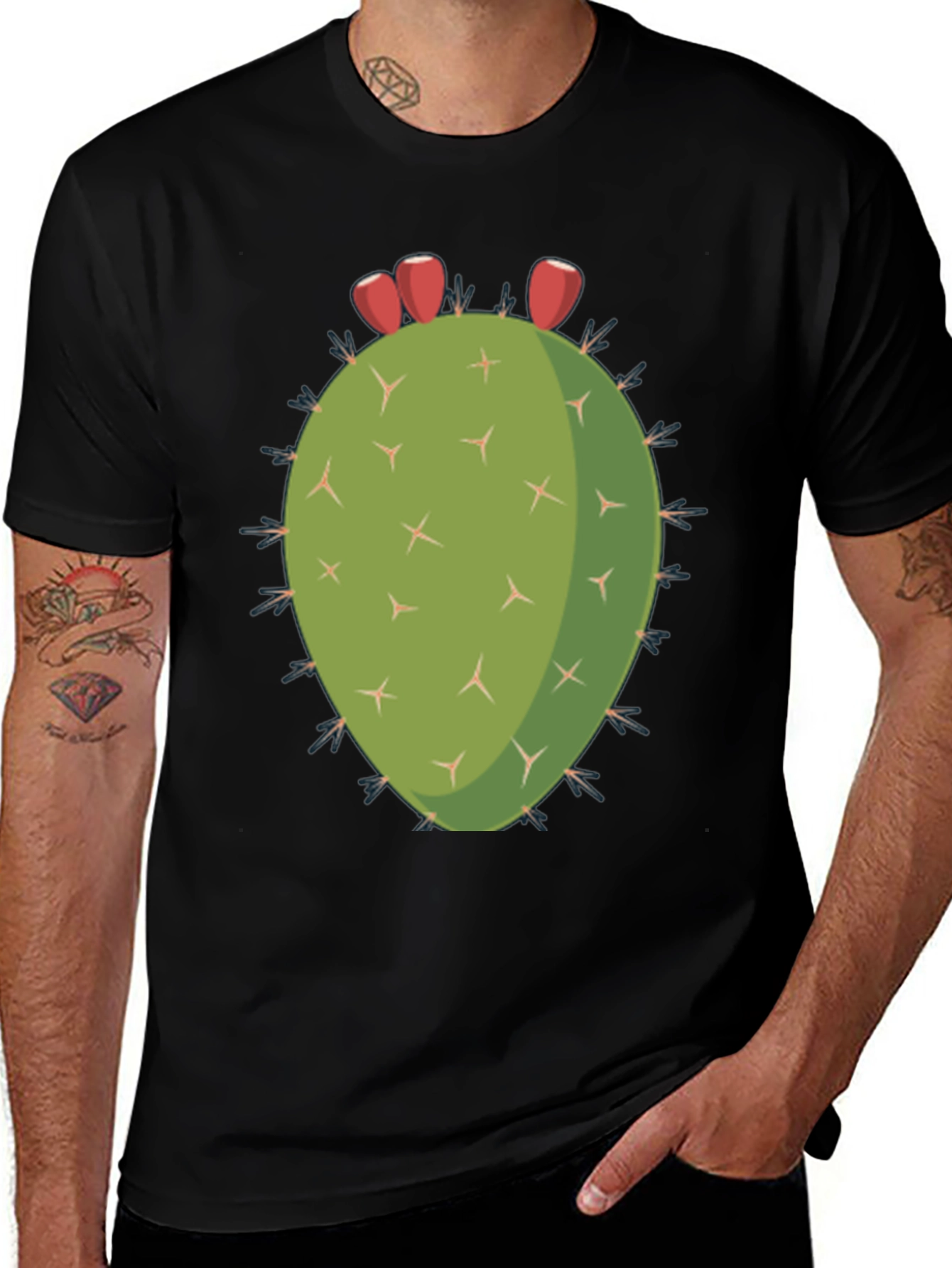 Variant 24 of Cactus Graphic Black T-Shirt