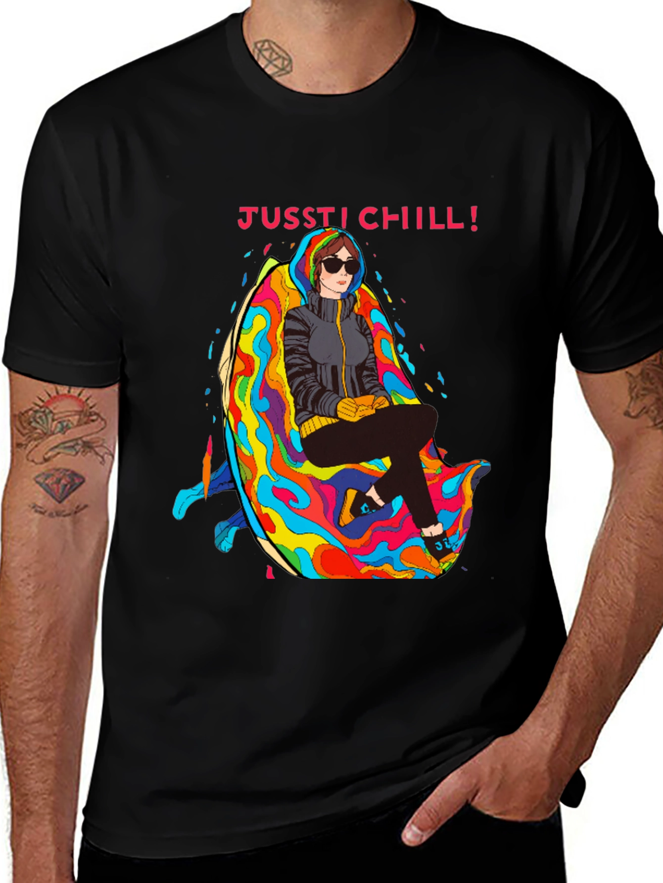Variant 6 of Just Chill T-Shirt - Relaxed Fit, Unique Graphic Tee