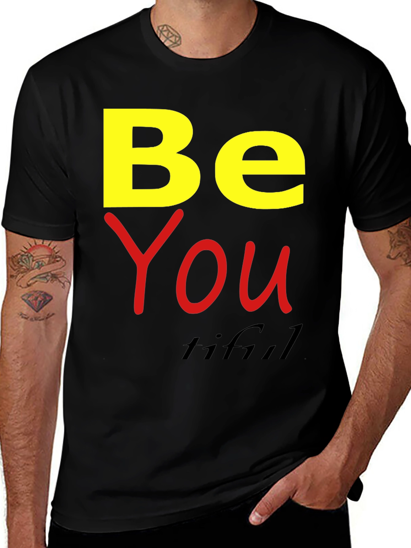 Variant 13 of Be You Tiful Graphic Tee - Black
